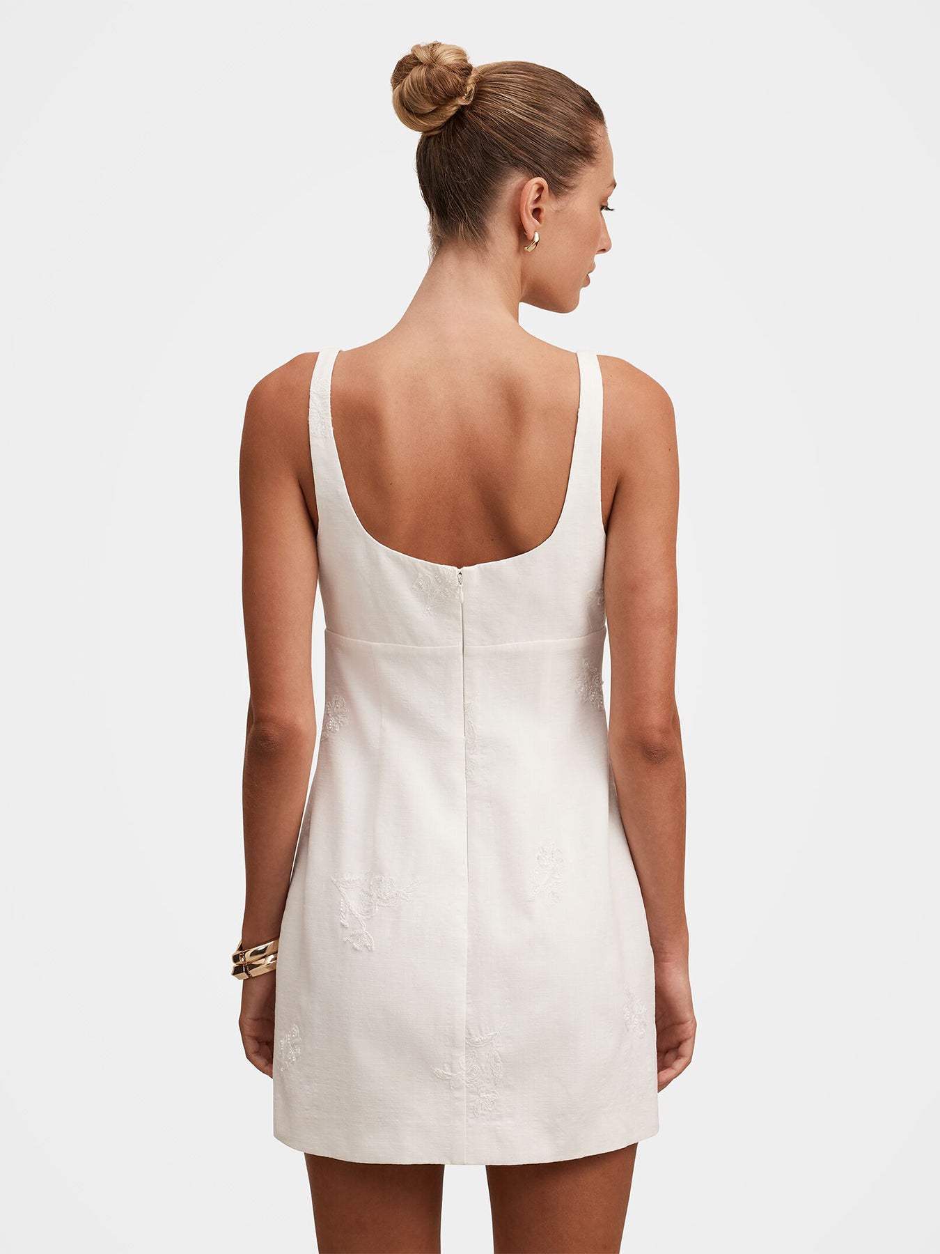 Evangeline Embellished Mini Dress White