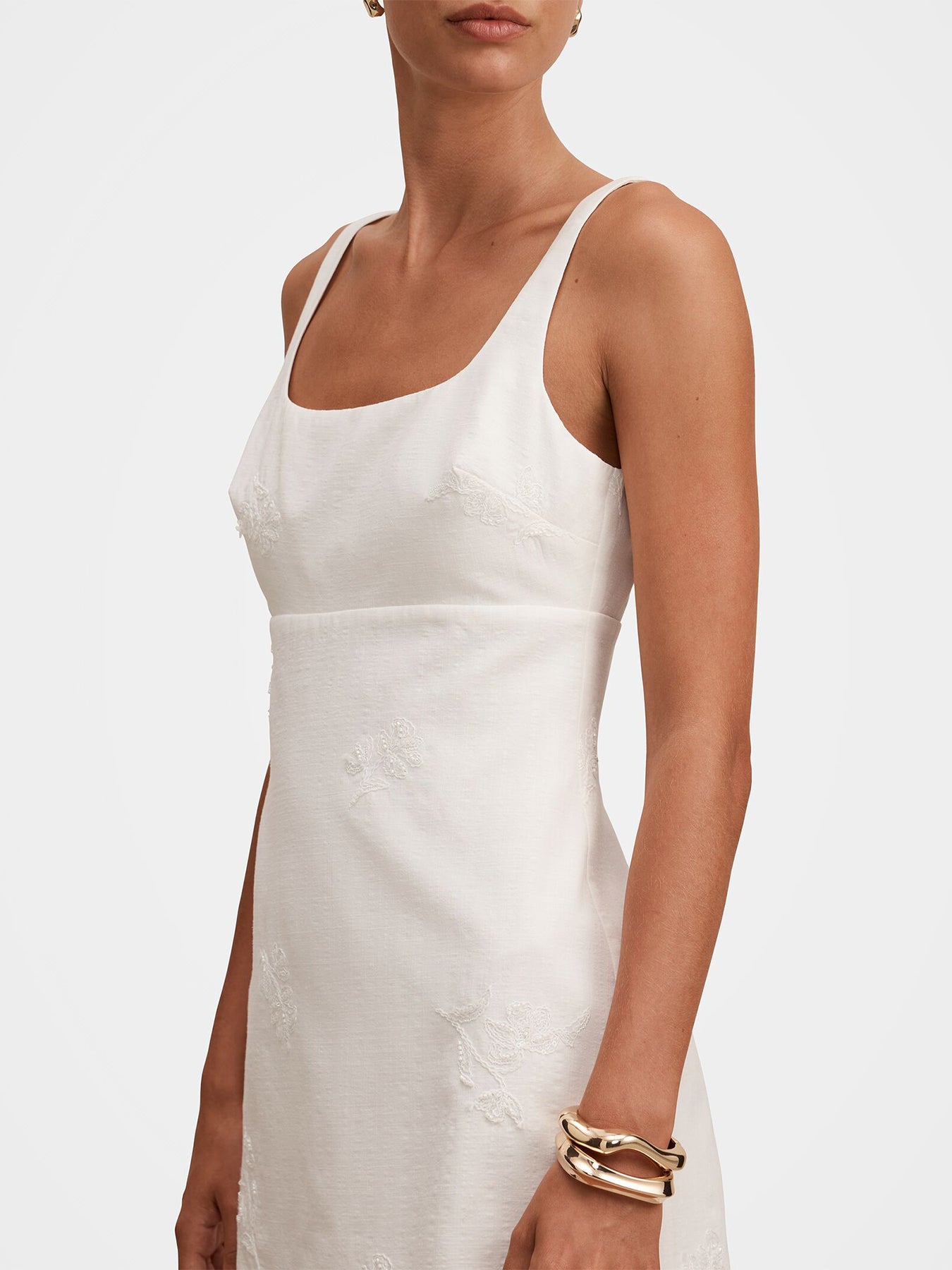 Evangeline Embellished Mini Dress White