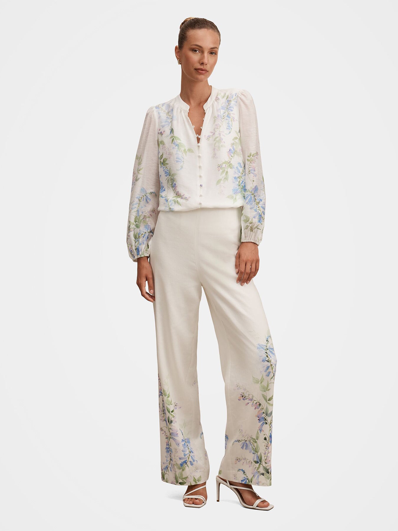 Dove Floral Print Blouse White