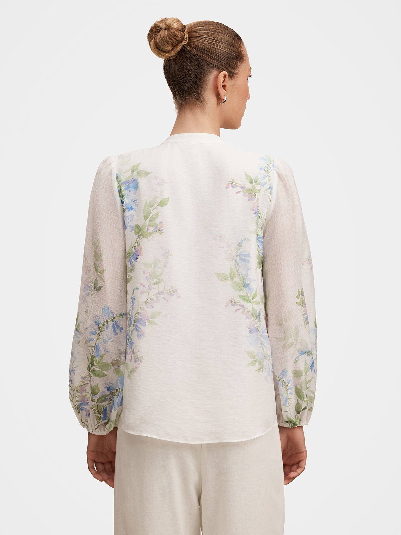 Dove Floral Print Blouse White