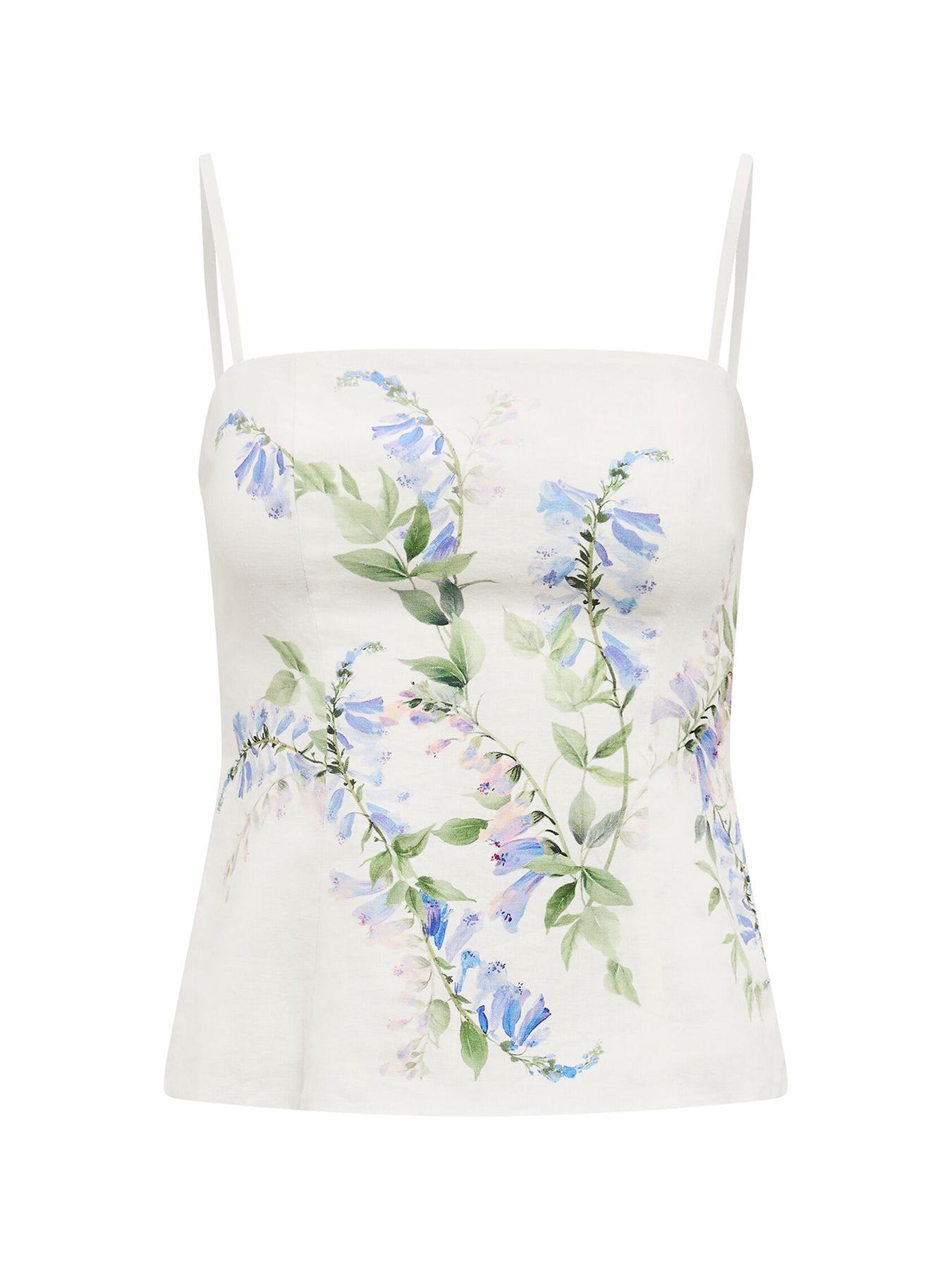 Soleil Floral Print Top White