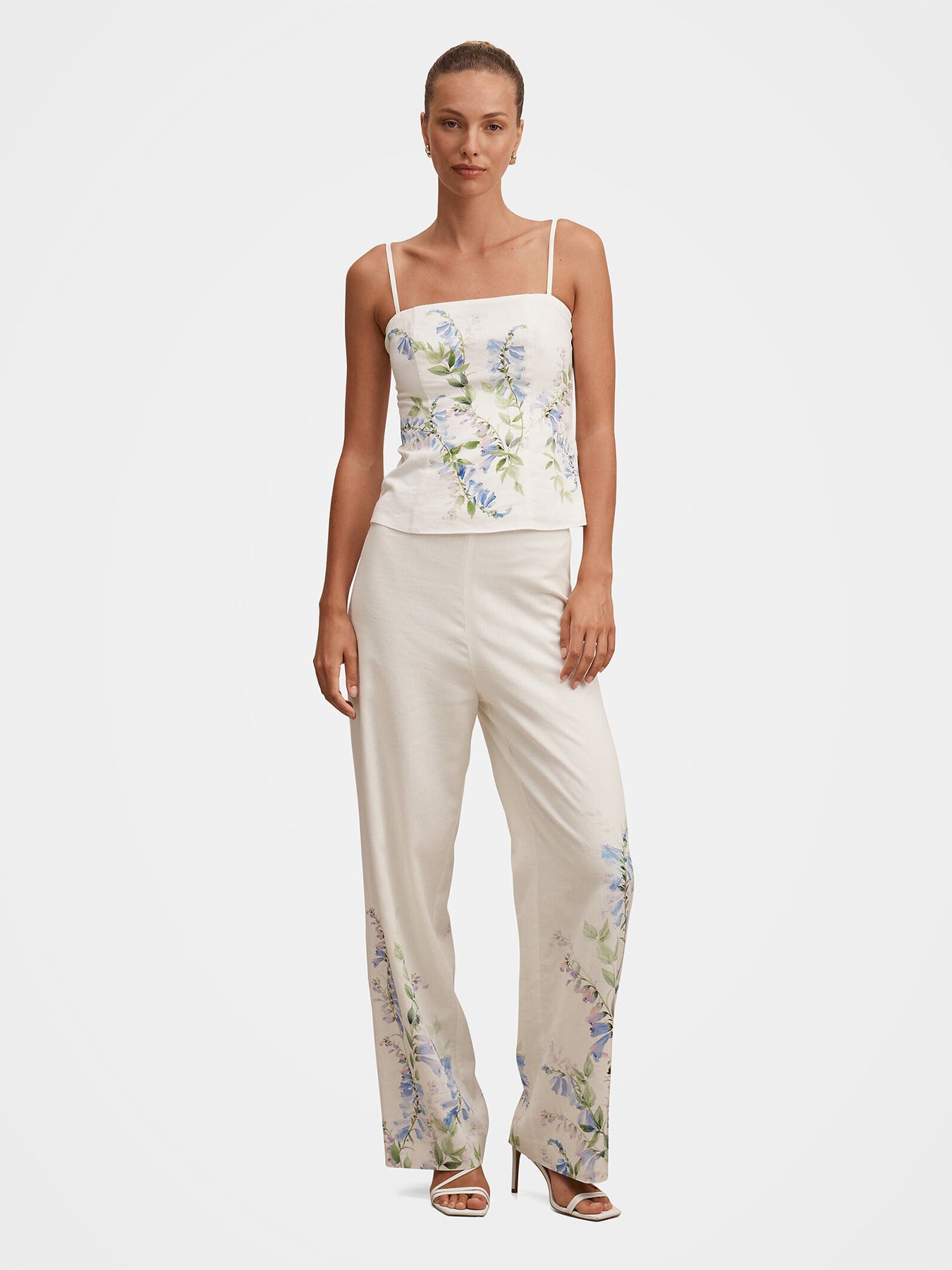 Soleil Floral Print Top White