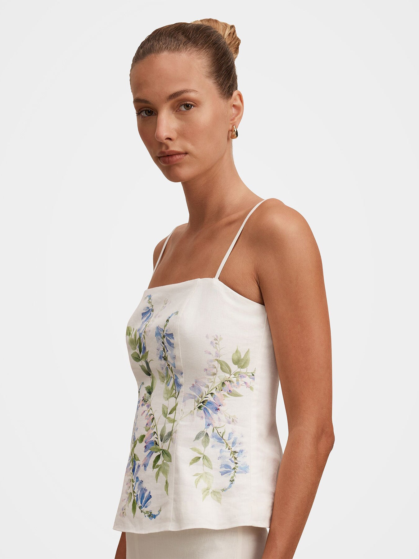 Soleil Floral Print Top White