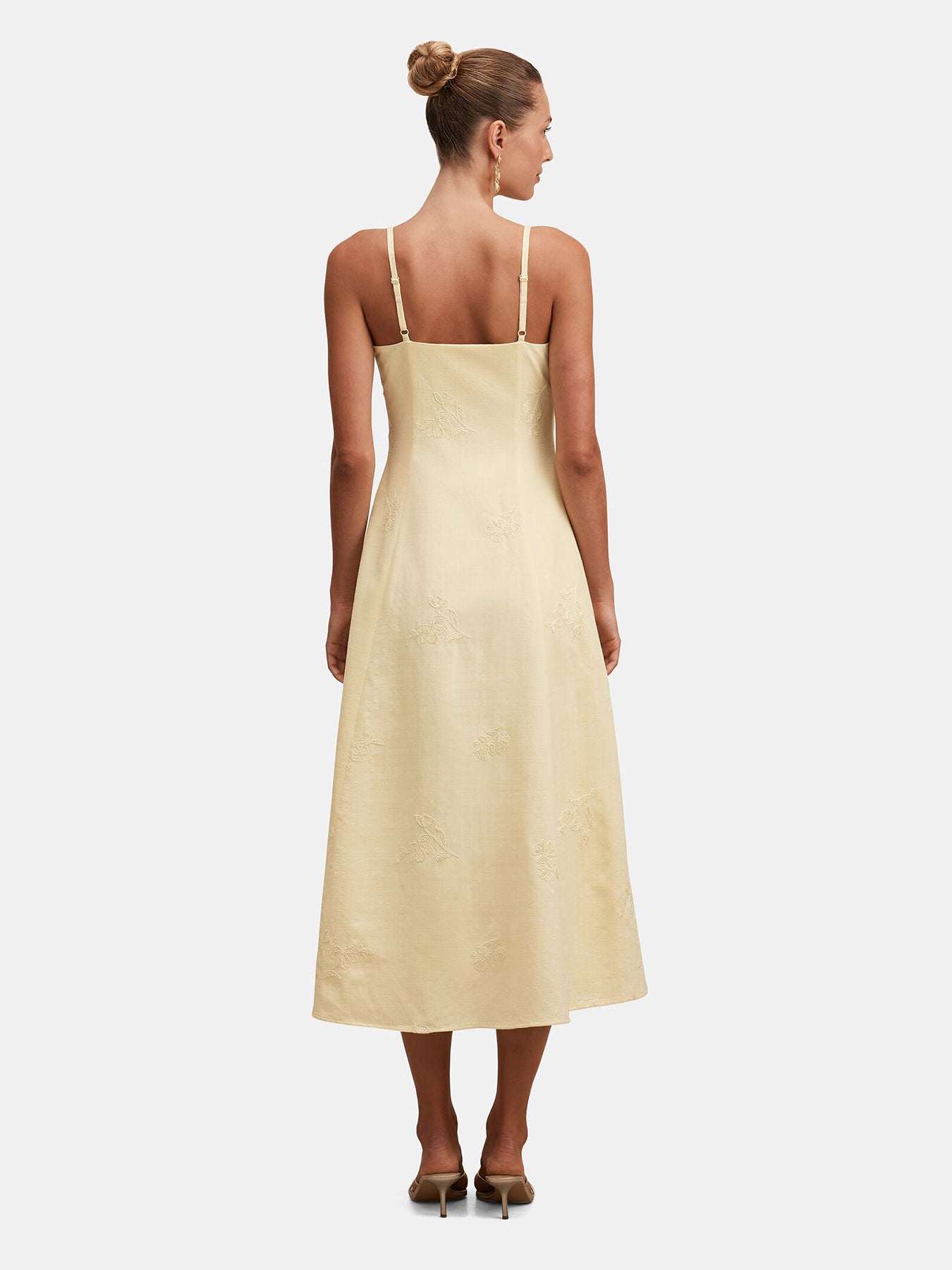 Tiffany Embellished Sequin Midi Dress Yellow