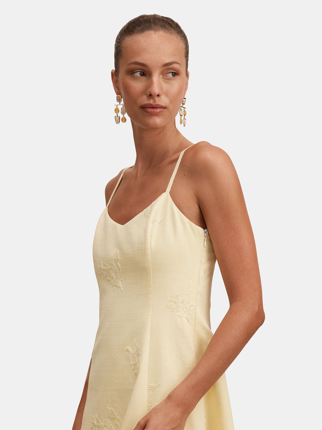 Tiffany Embellished Sequin Midi Dress Yellow