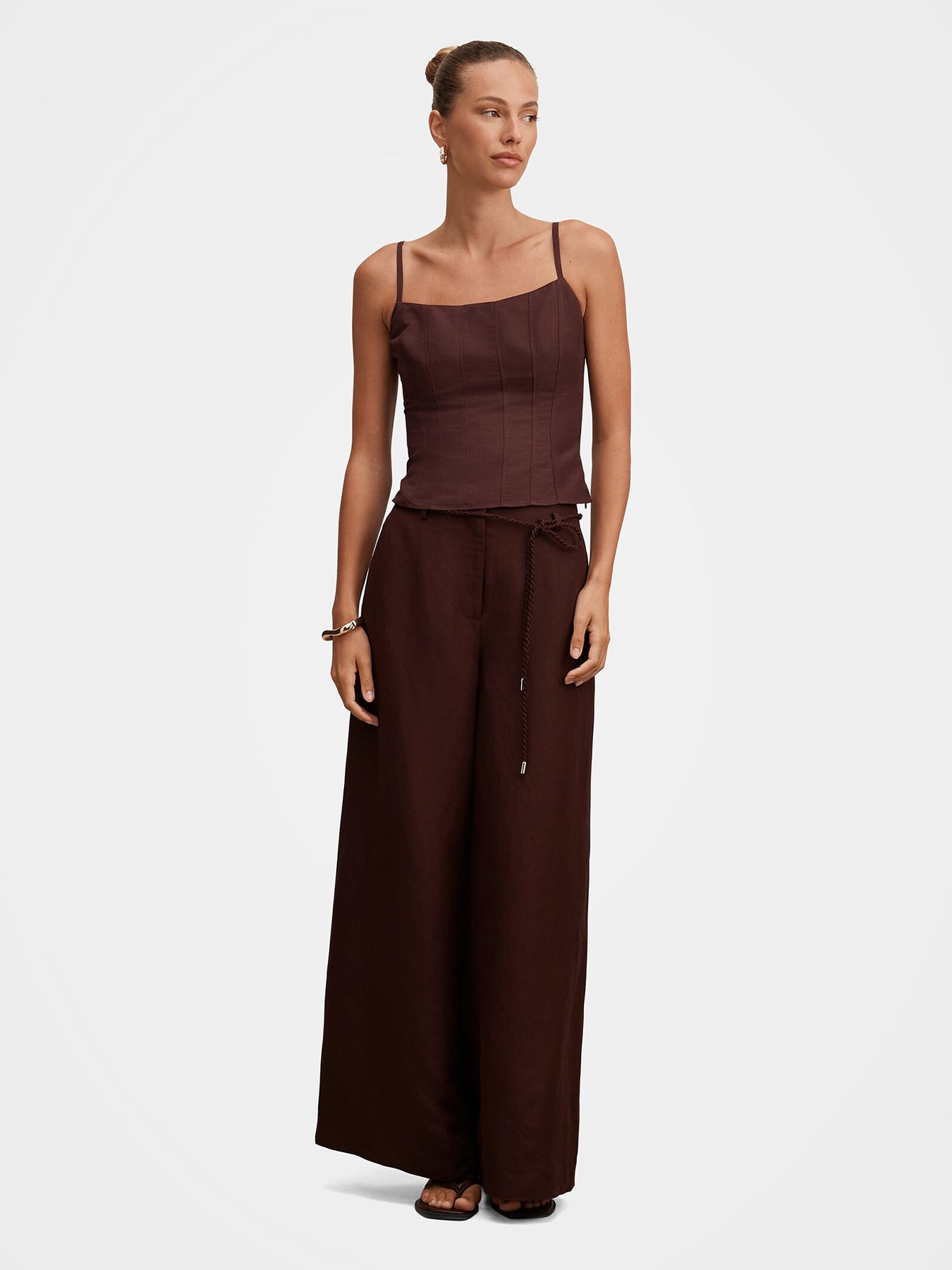 River Corset Top Brown