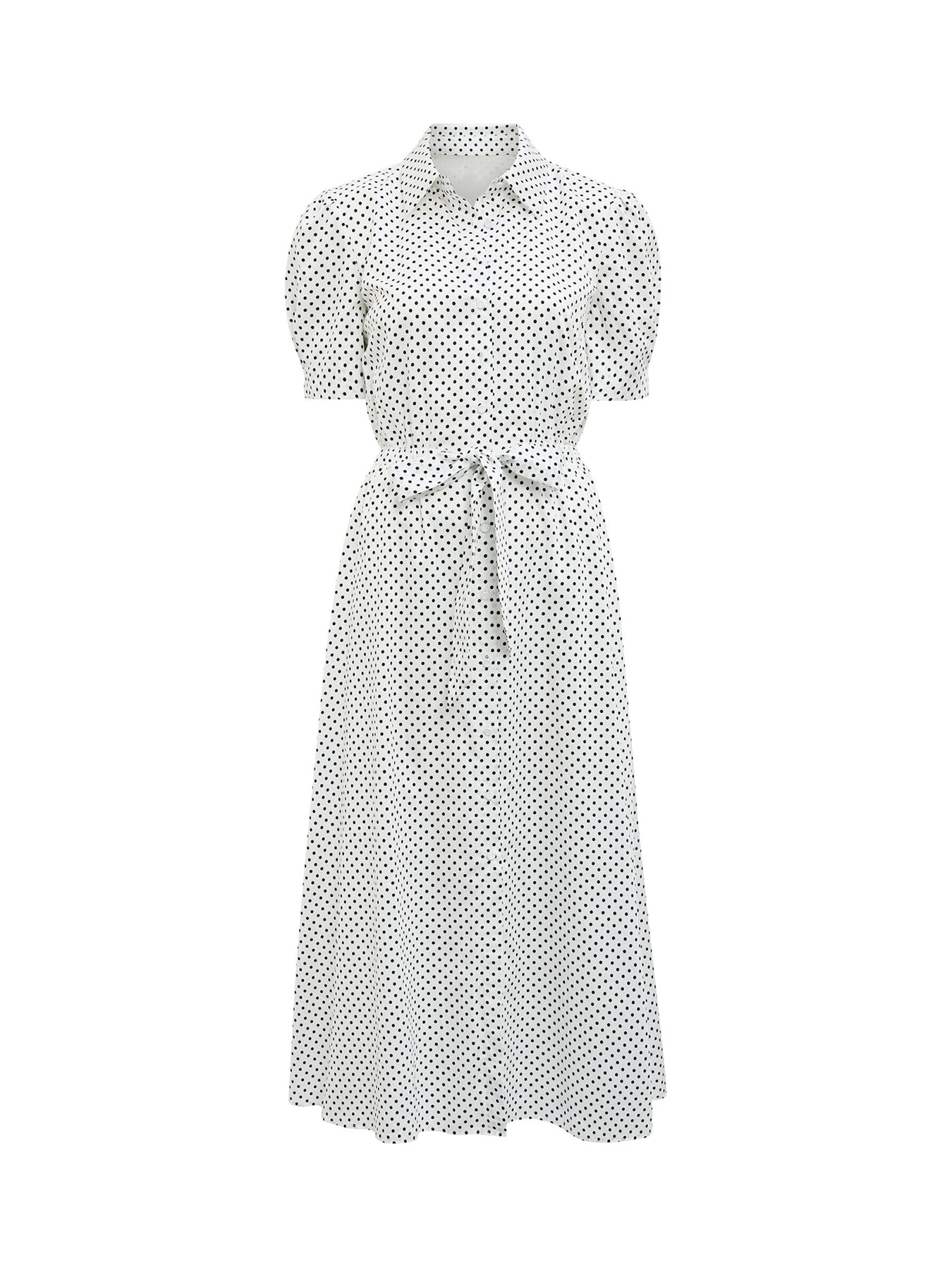 Harper Drawcord Midi Shirt Dress White