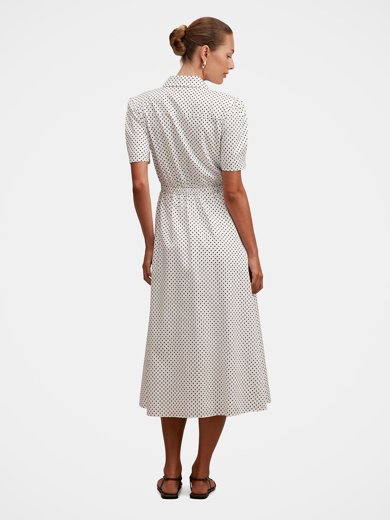 Harper Drawcord Midi Shirt Dress White