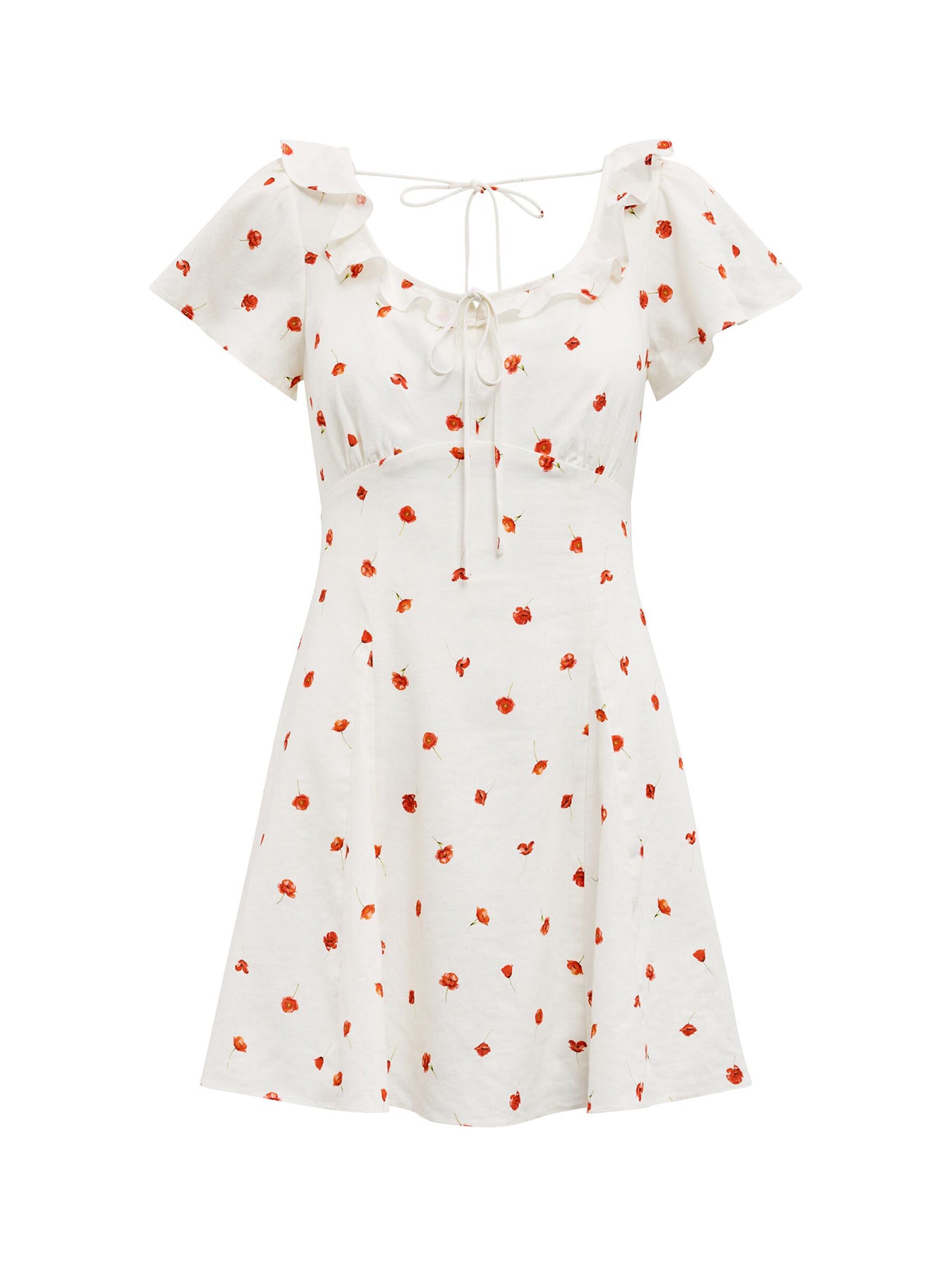 Riley Petite Ruffle Neck Mini Dress