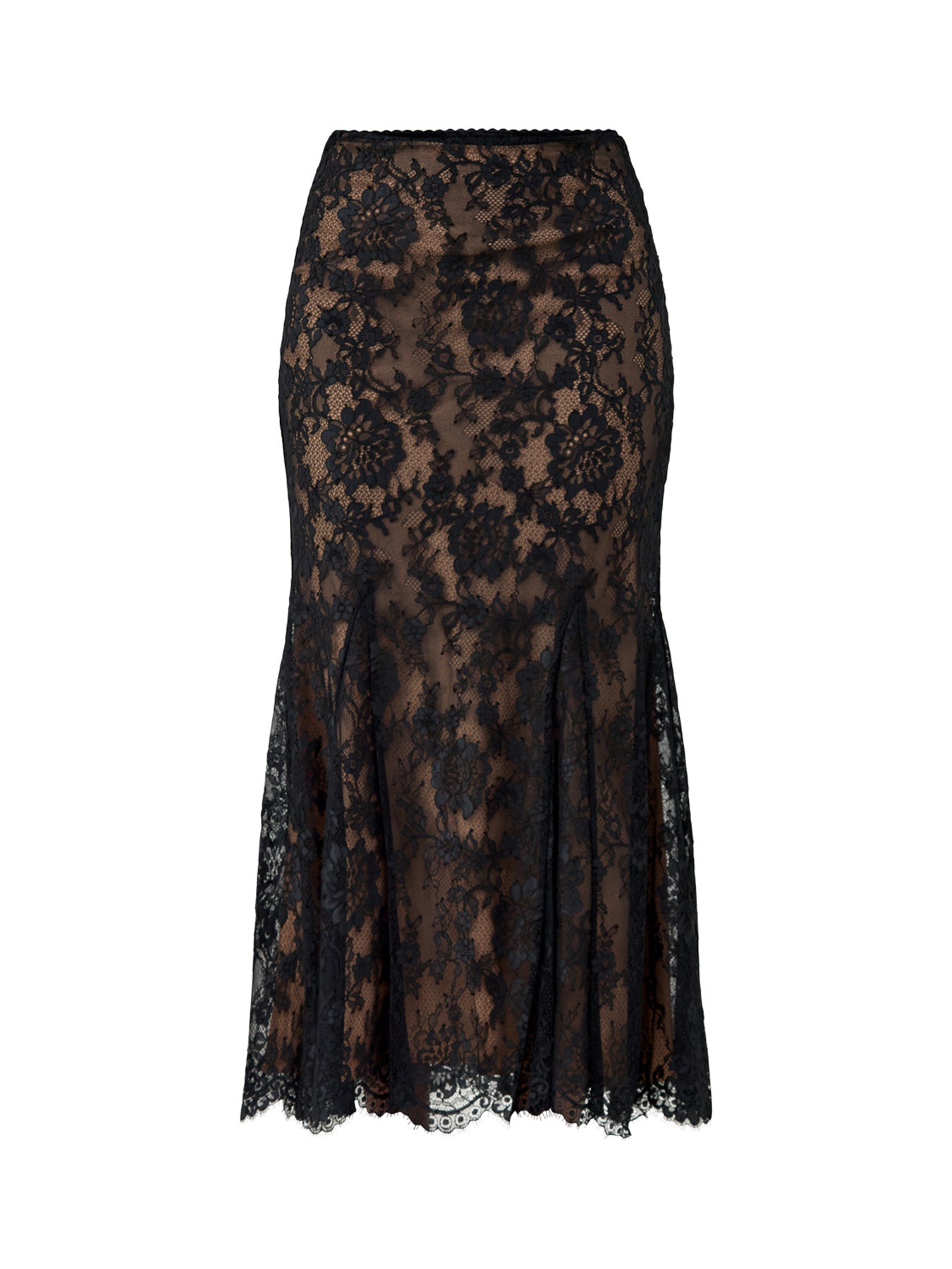 Lace Midi Skirt Black