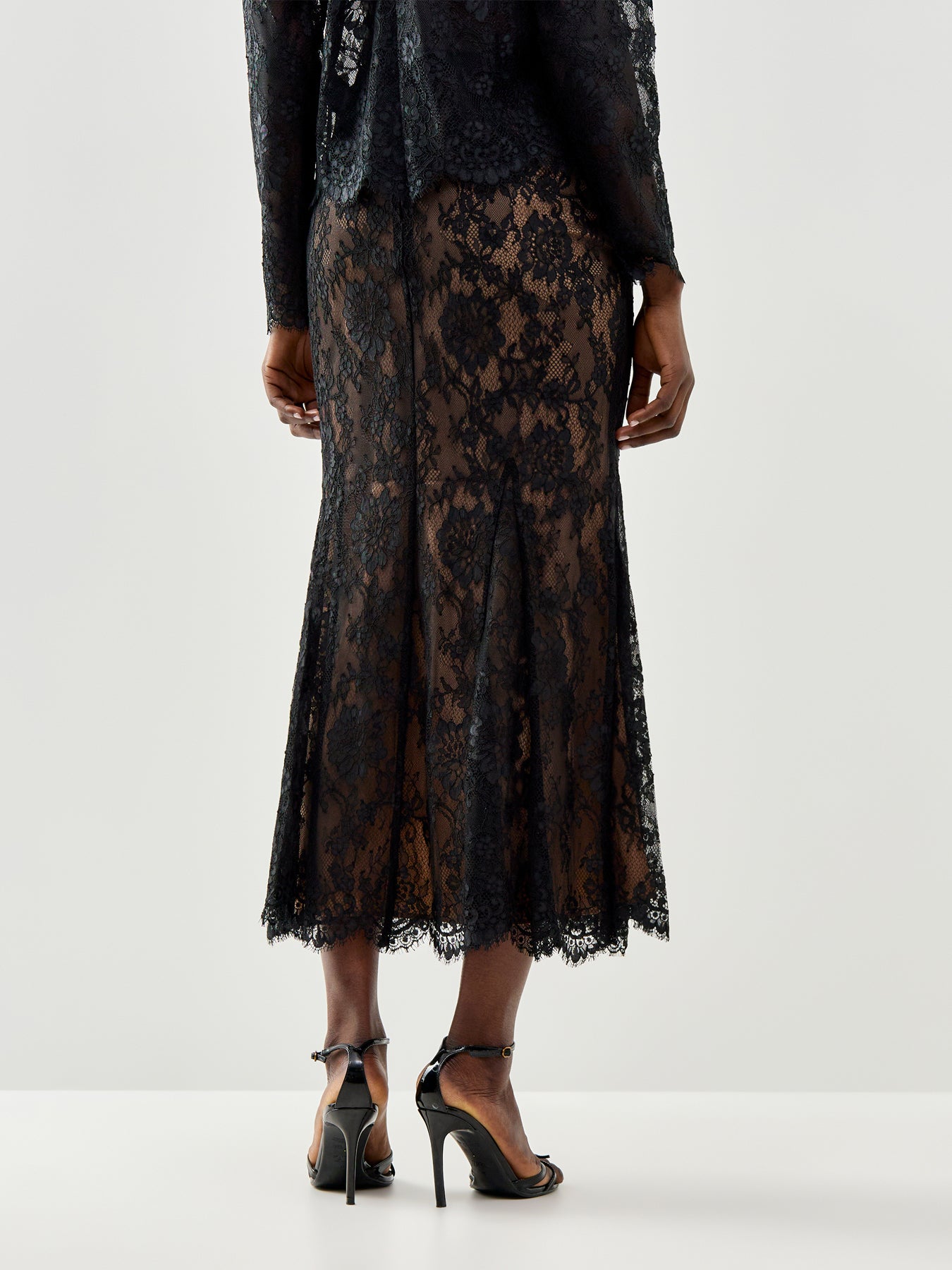 Lace Midi Skirt Black