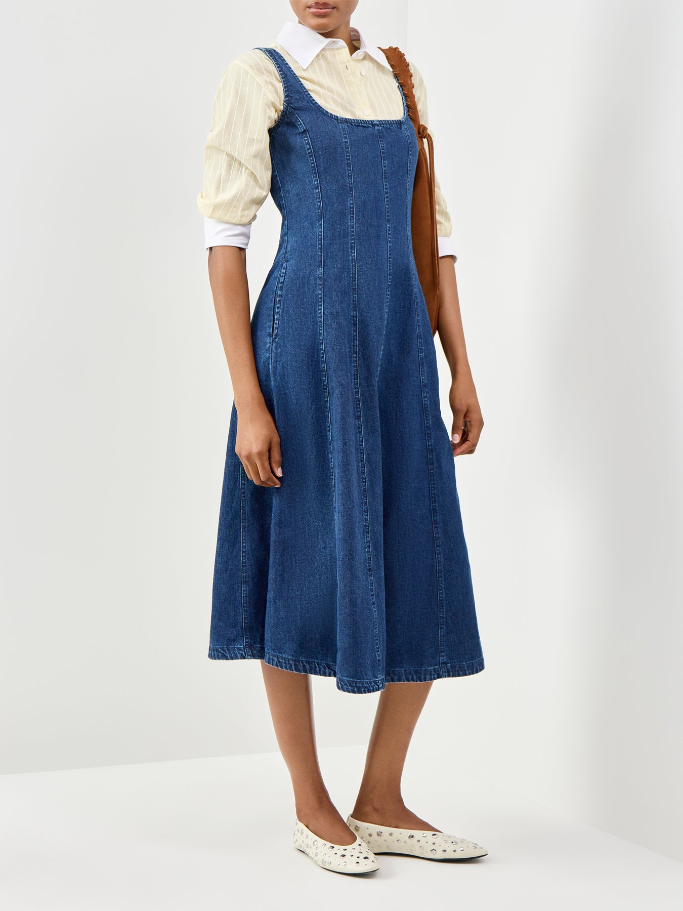 Rowe Denim Midi Dress Blue
