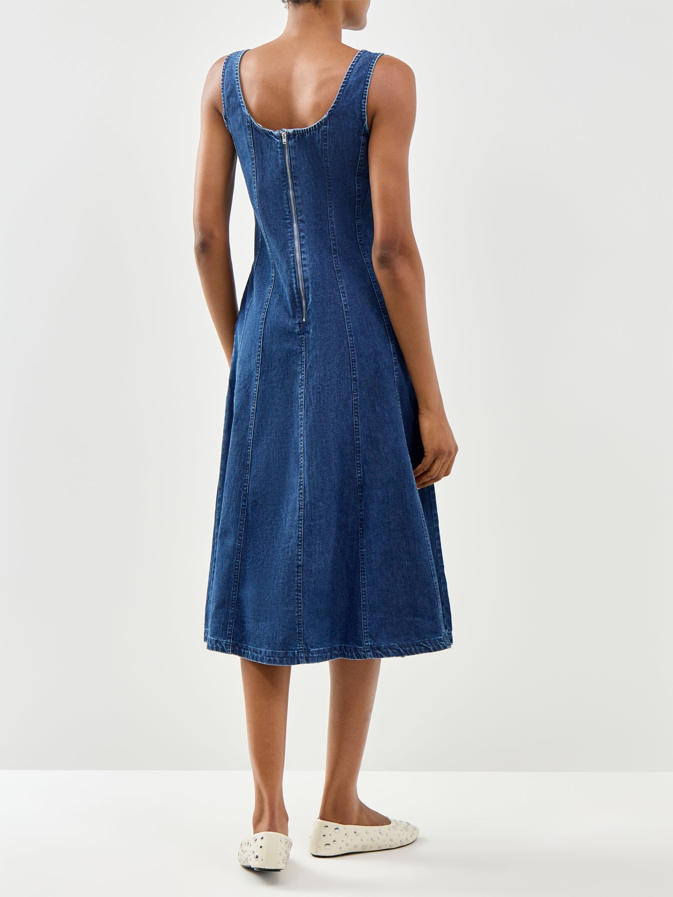 Rowe Denim Midi Dress Blue
