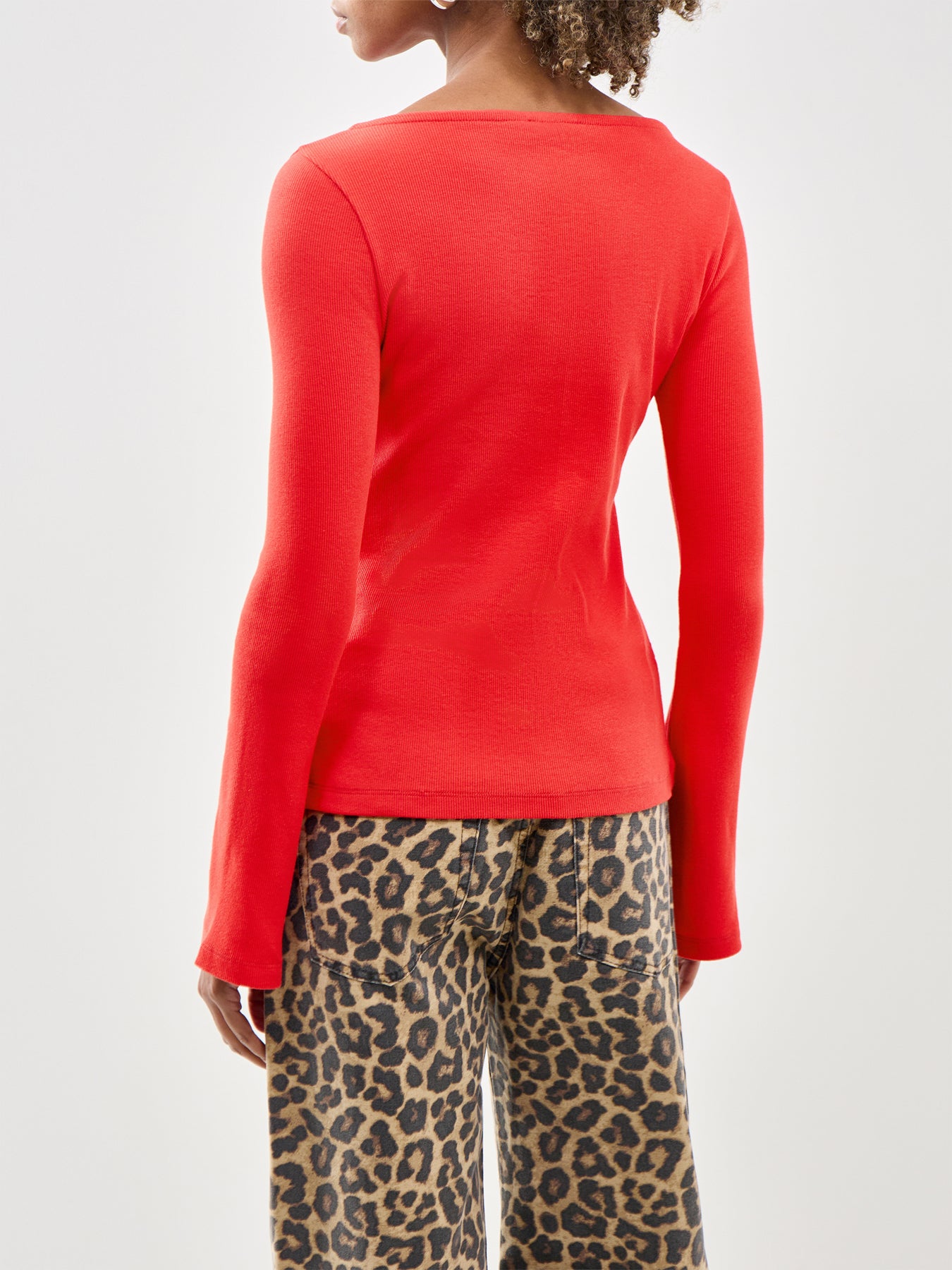 Slash Neck Cardigan Red