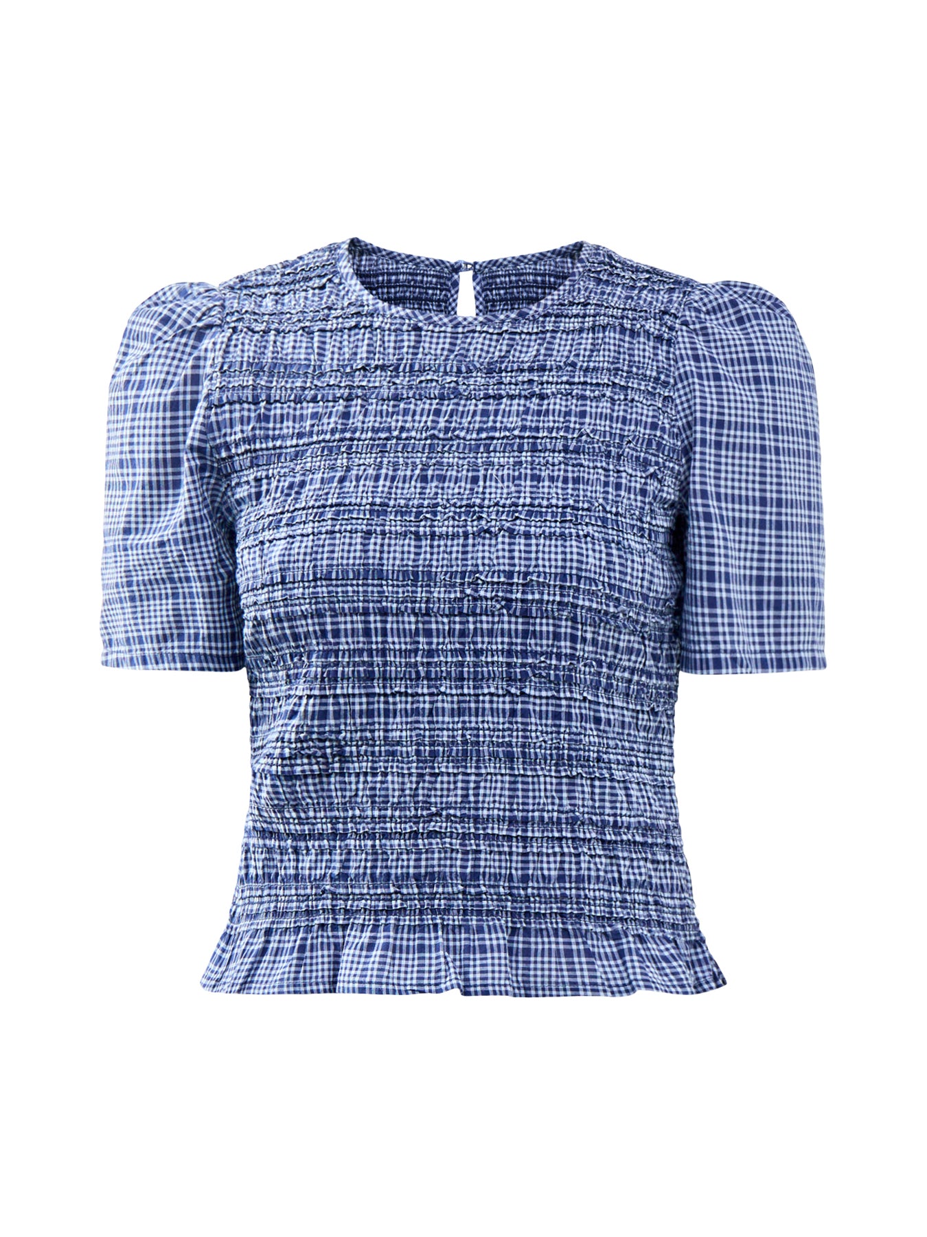 Nat Shirred Blouse Blue