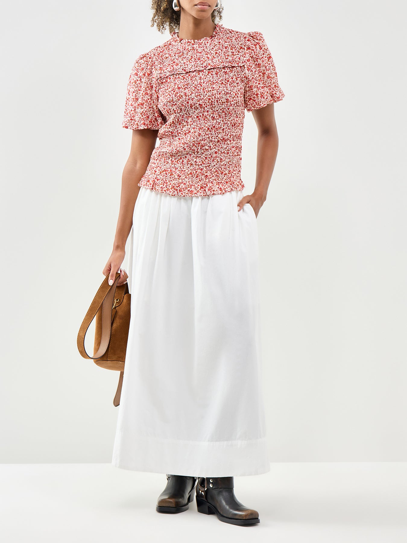 Nicola Shirred Blouse Pink
