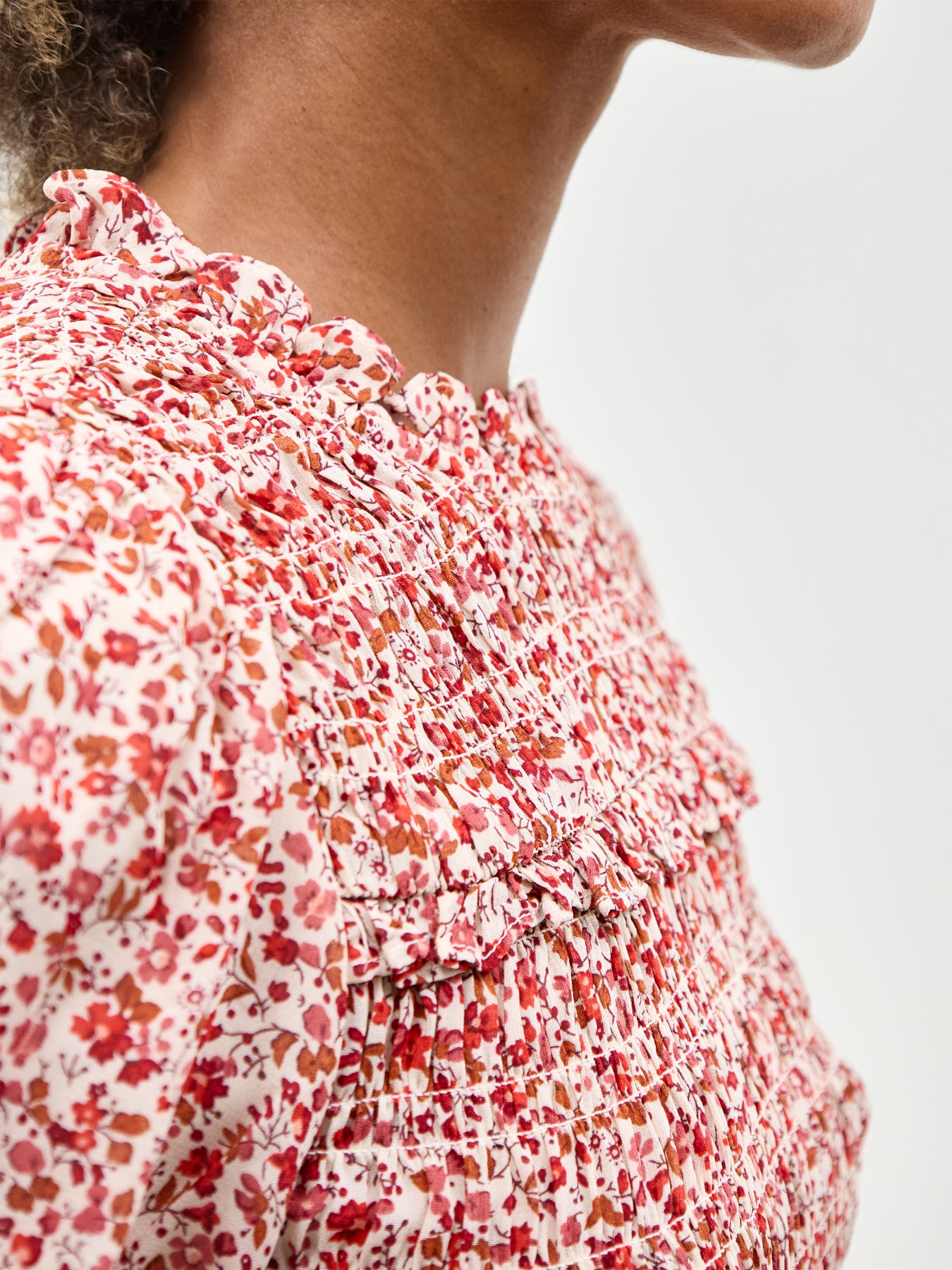 Nicola Shirred Blouse Pink