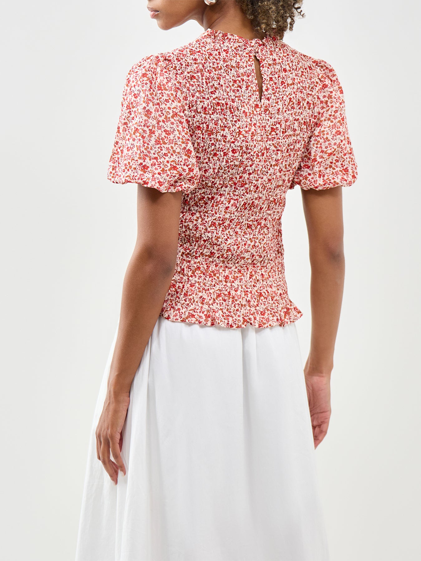 Nicola Shirred Blouse Pink