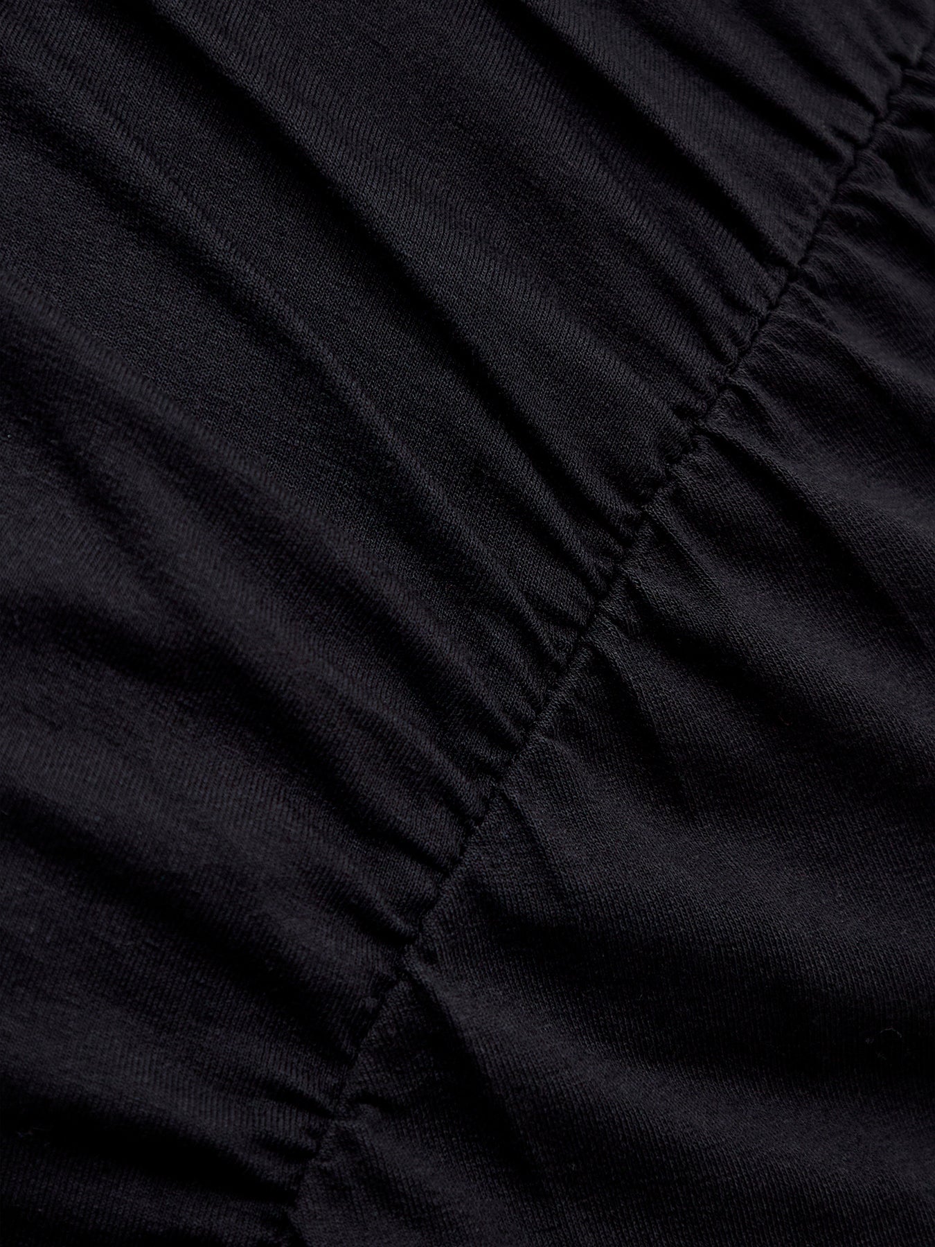 Sleeveless Curved Ruched Top Black