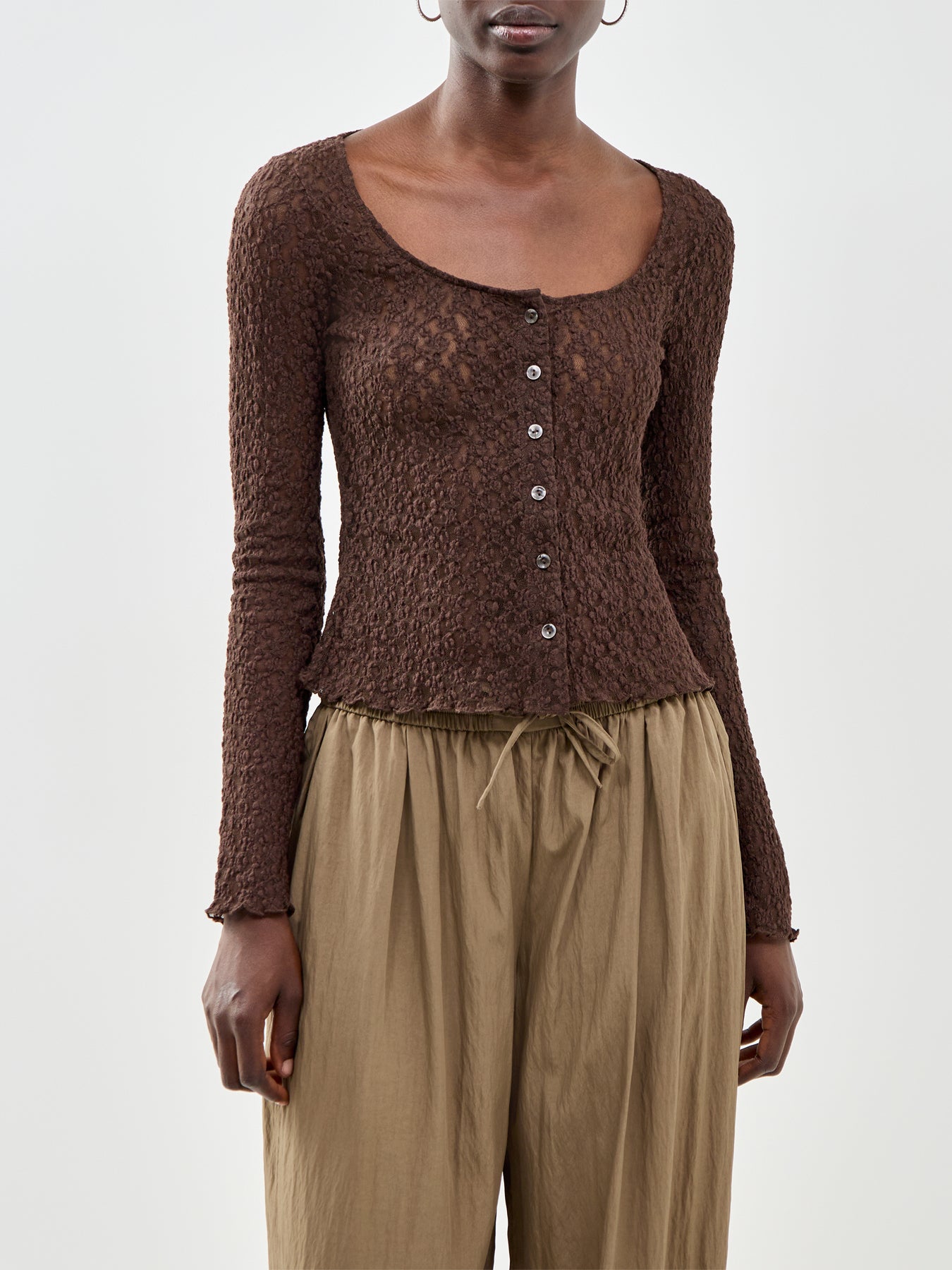 All Over Lace Scoop Neck Cardigan