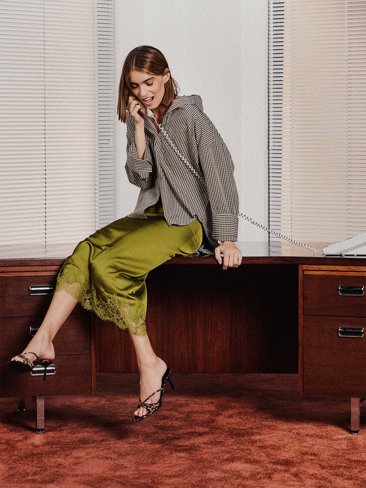 Halo Midi Skirt Green