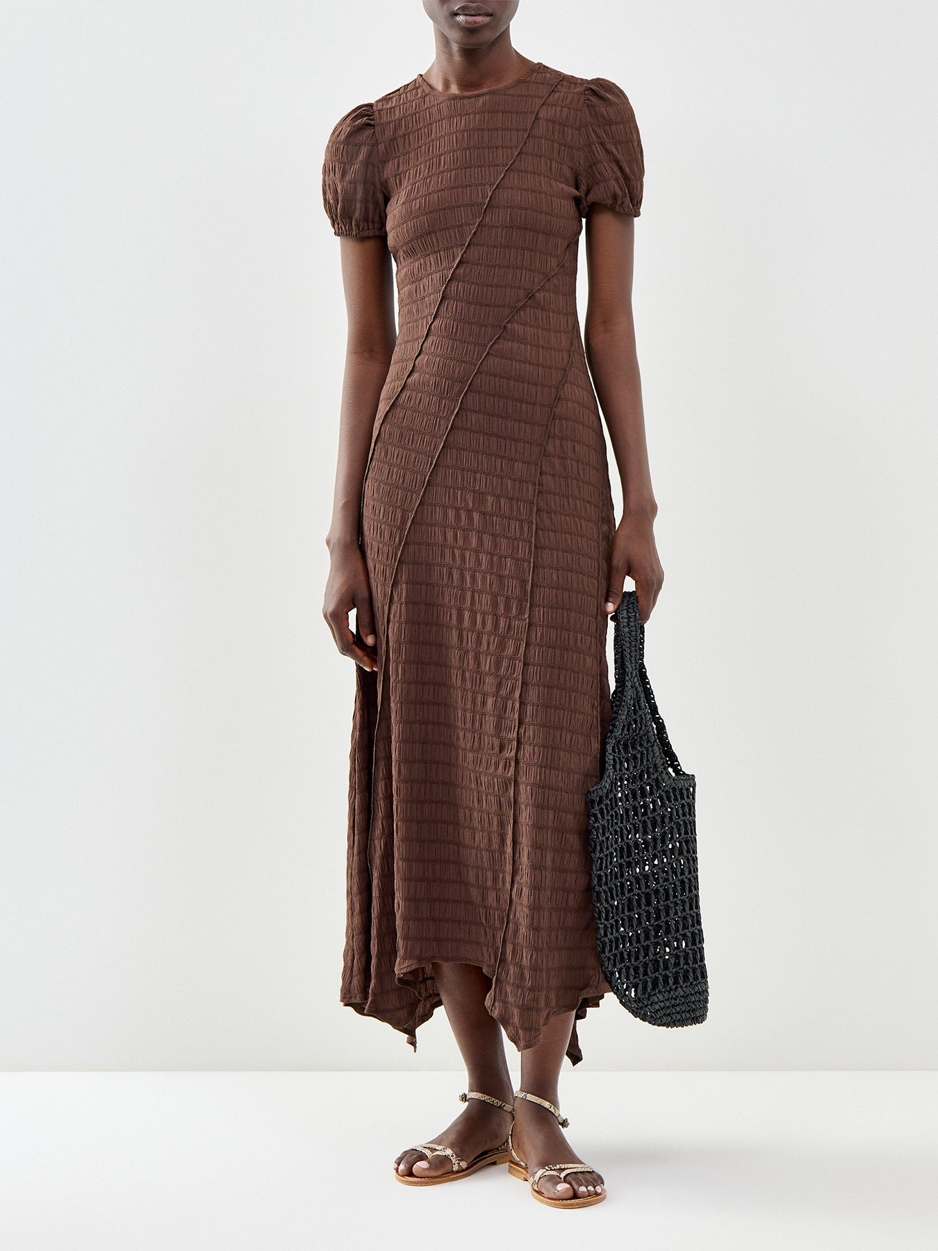 Cassandra Midi Dress Brown