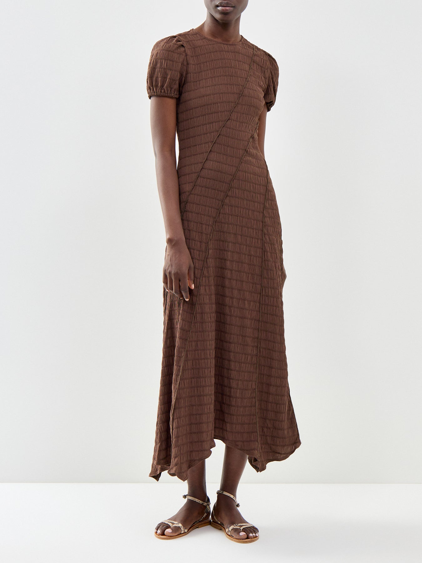 Cassandra Midi Dress Brown