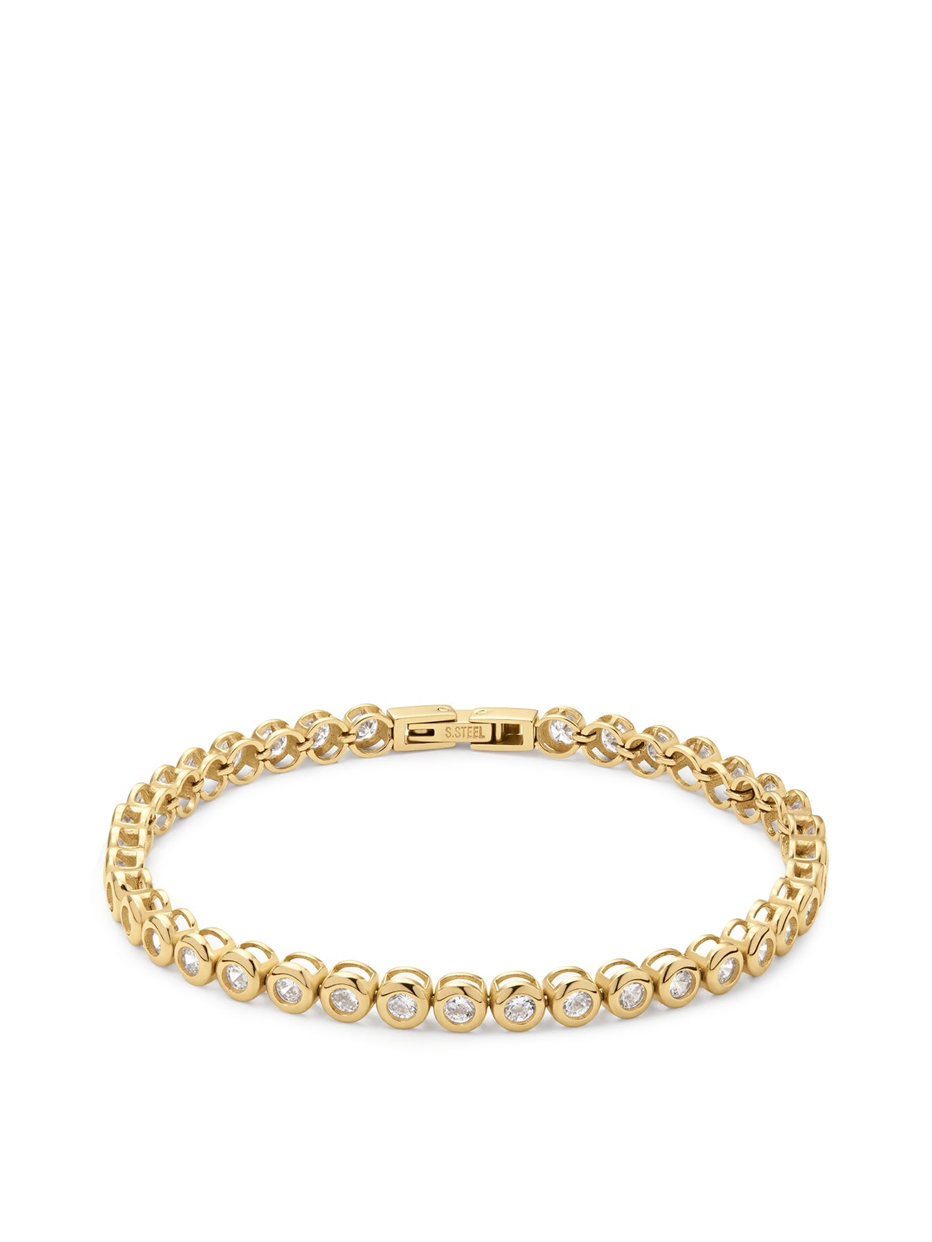 Classic Bezel Tennis Bracelet 16.5cm Gold
