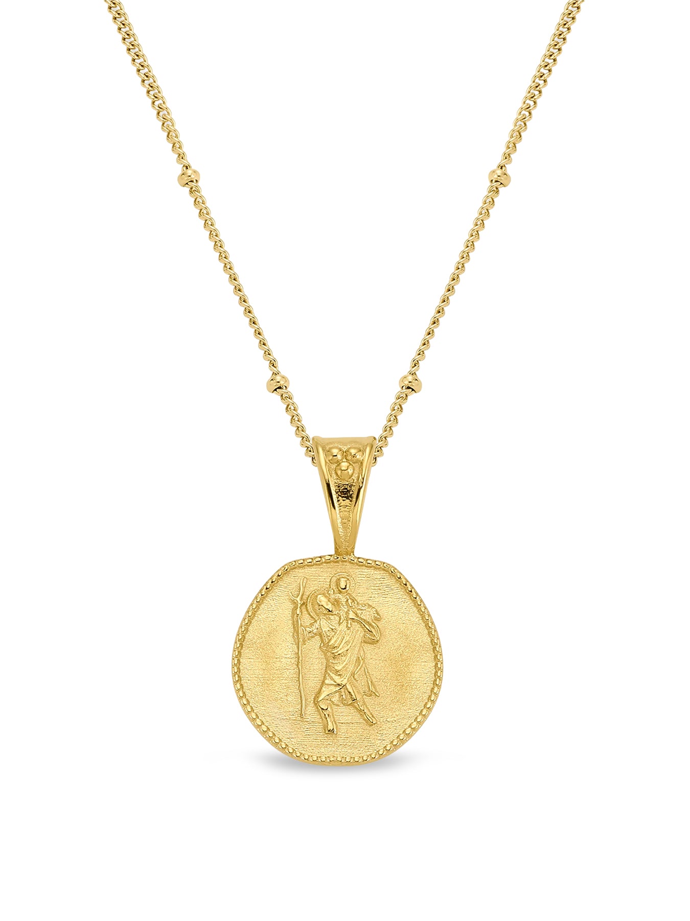 St Christopher Necklace Stay Safe Wherever You Go Gold