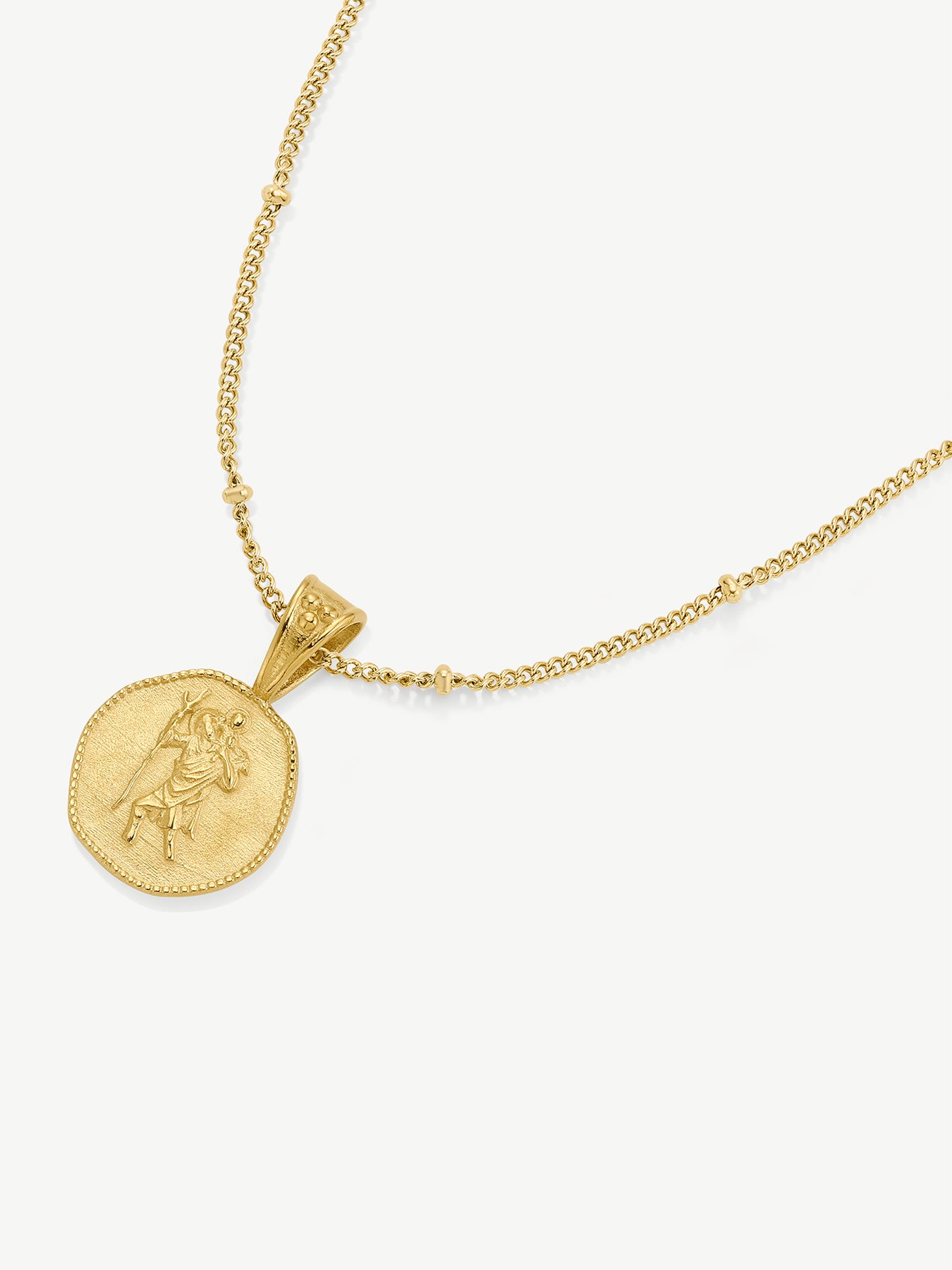 St Christopher Necklace Stay Safe Wherever You Go Gold