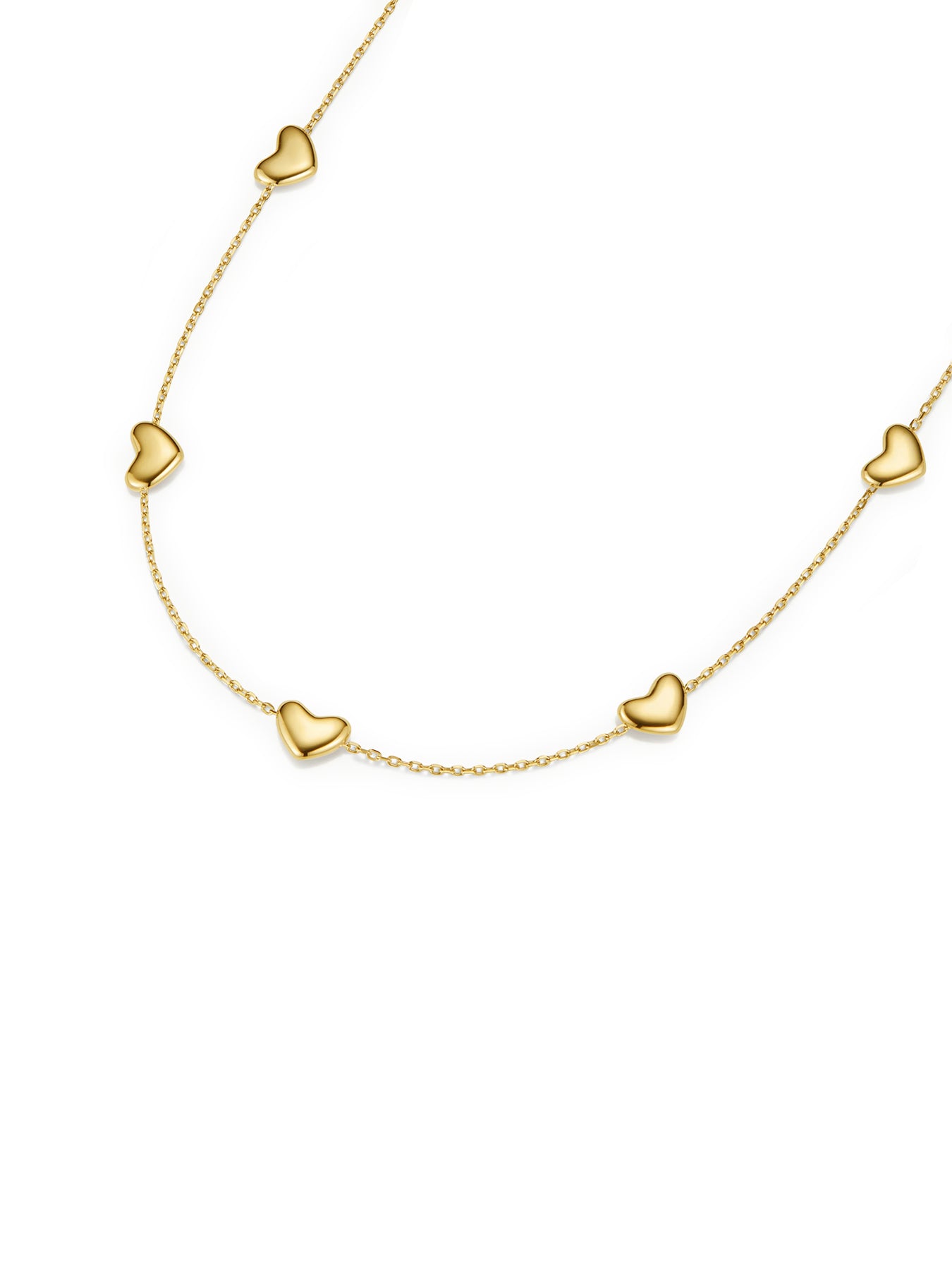 Bubble Heart Multi Necklace Gold