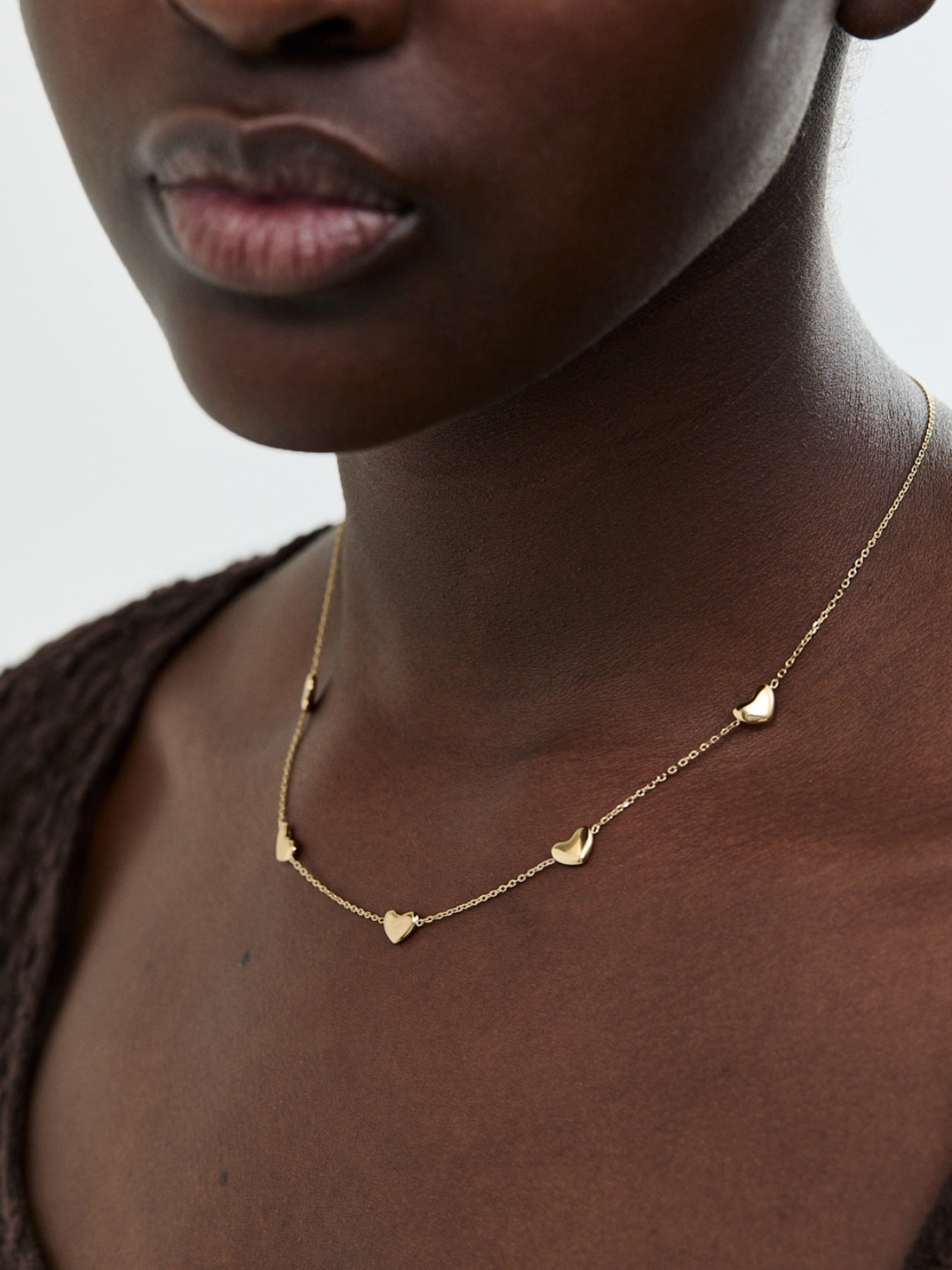 Bubble Heart Multi Necklace Gold