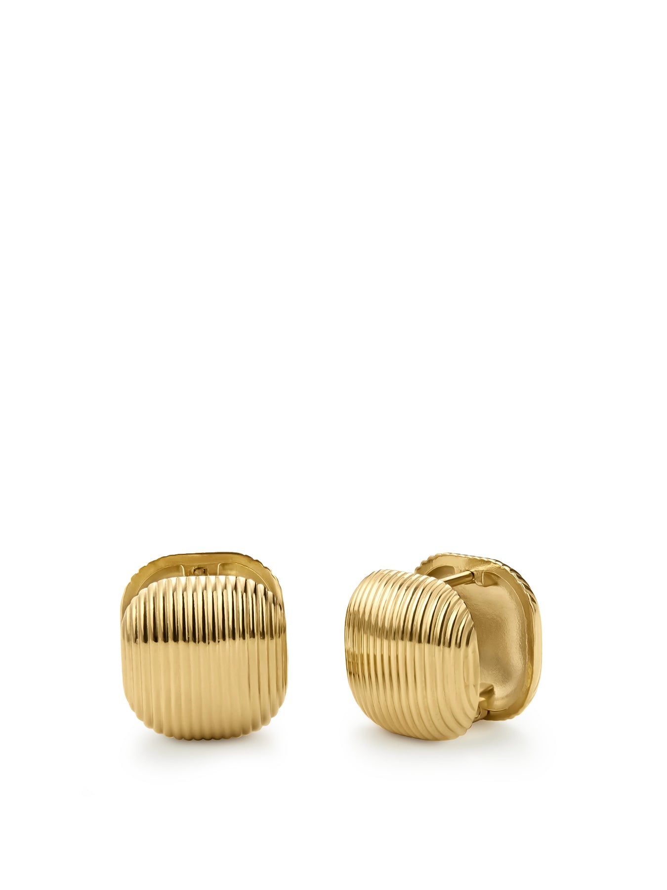 Statement Square Stud Earrings Gold