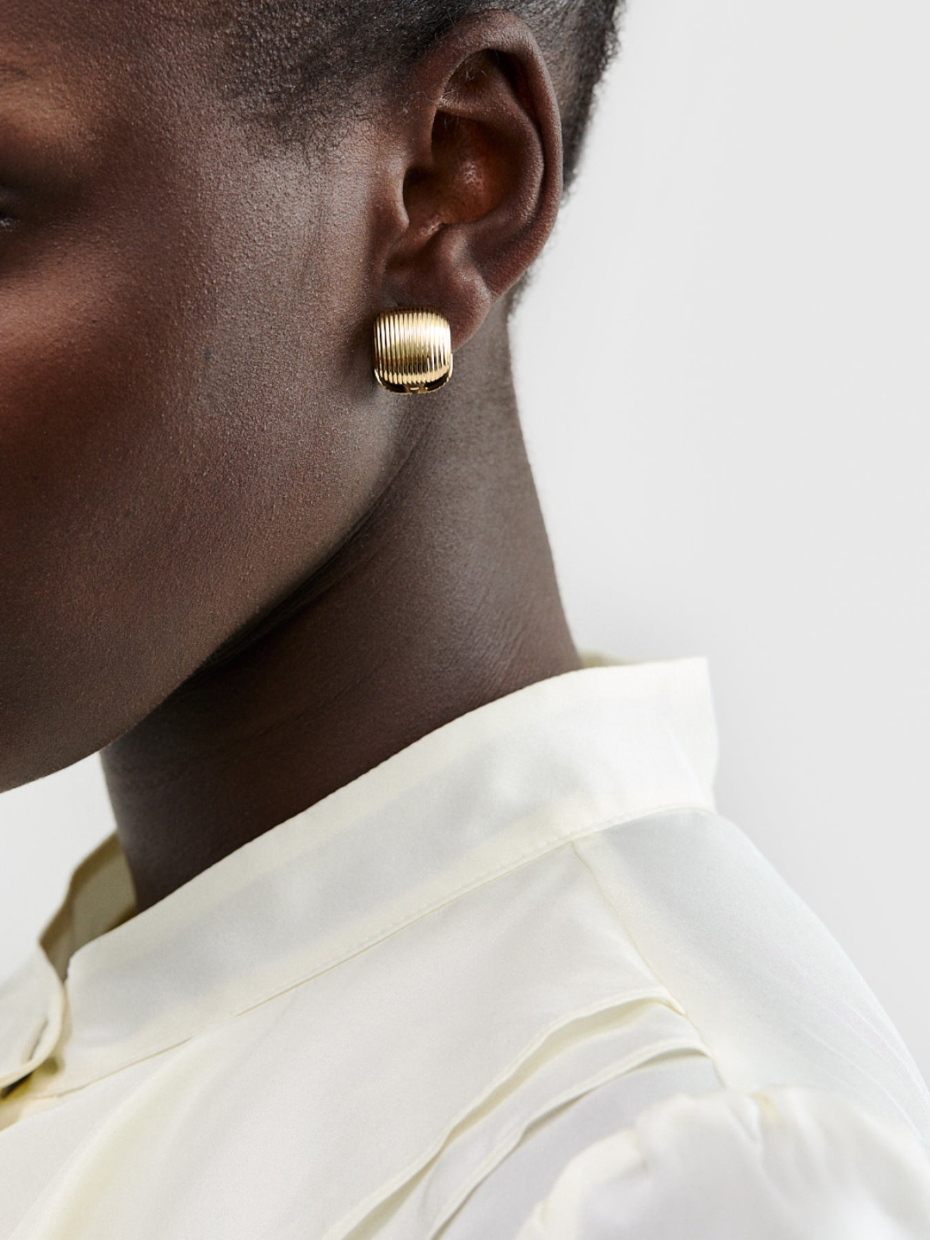 Statement Square Stud Earrings Gold
