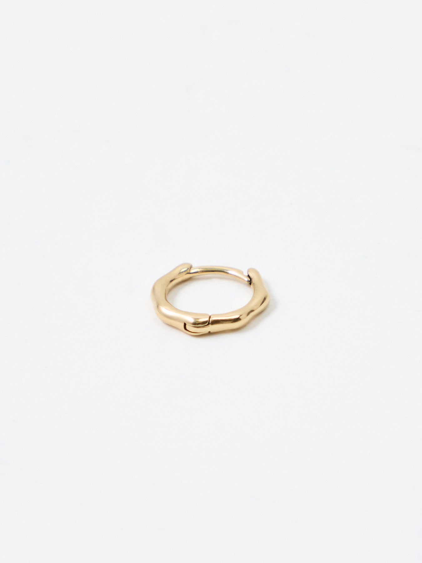 Bamboo Huggie Hoop Earrings Gold