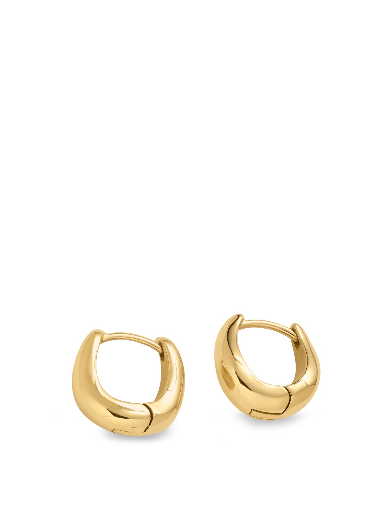 Wave Huggie Hoop Earrings Gold