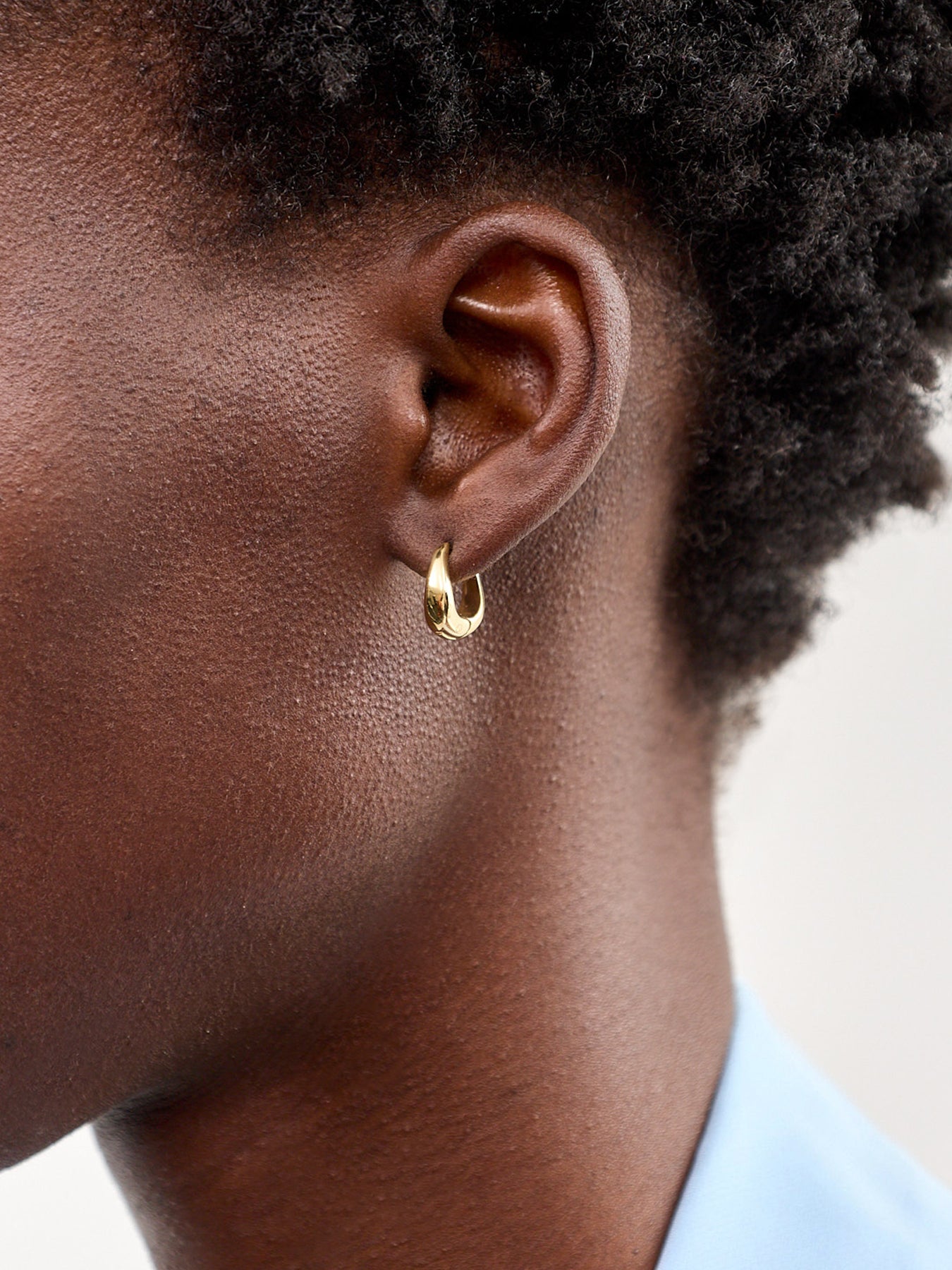 Wave Huggie Hoop Earrings Gold