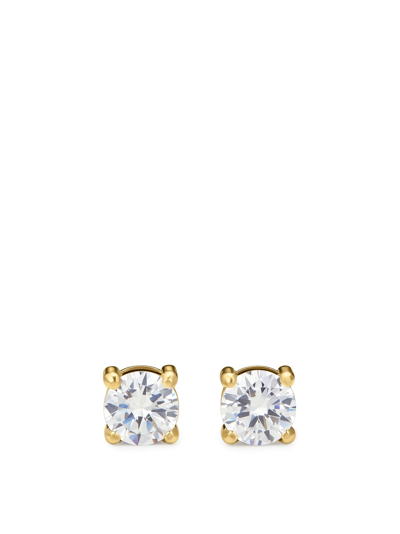 Classic Tennis Stud Earrings Gold