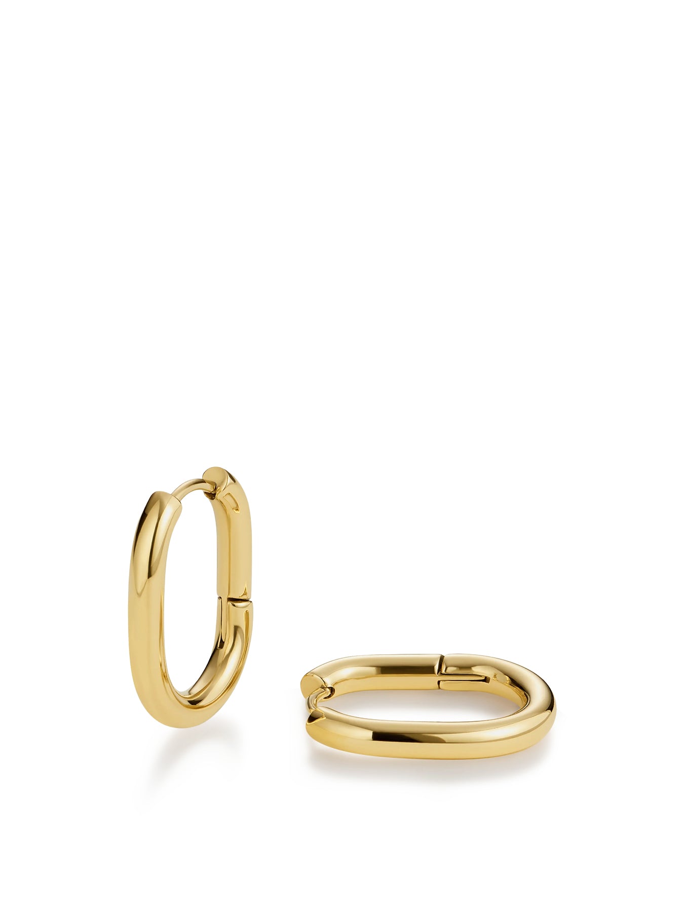 Oval Hoop Earrings Gold