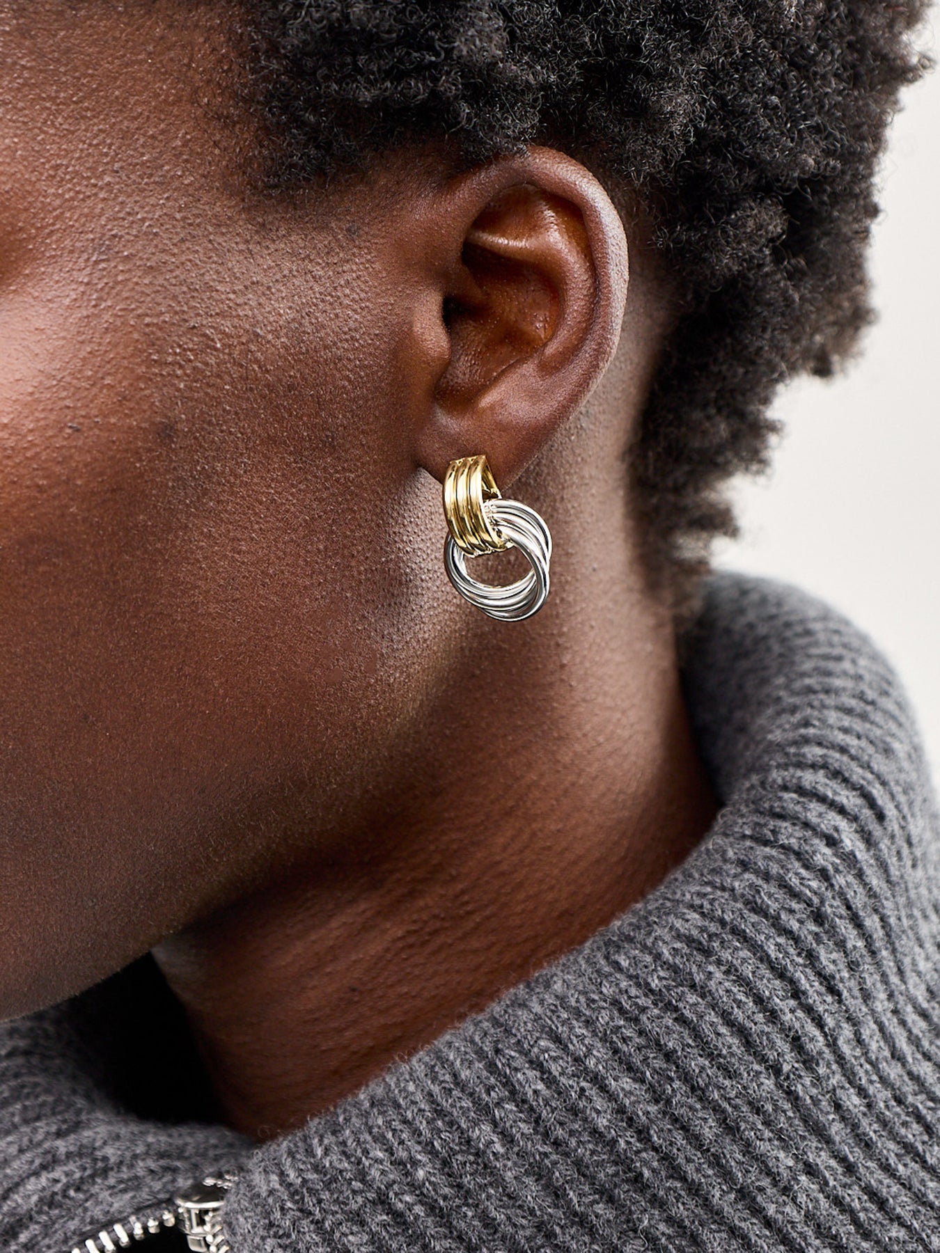 Knot Statement Stud Earrings Gold