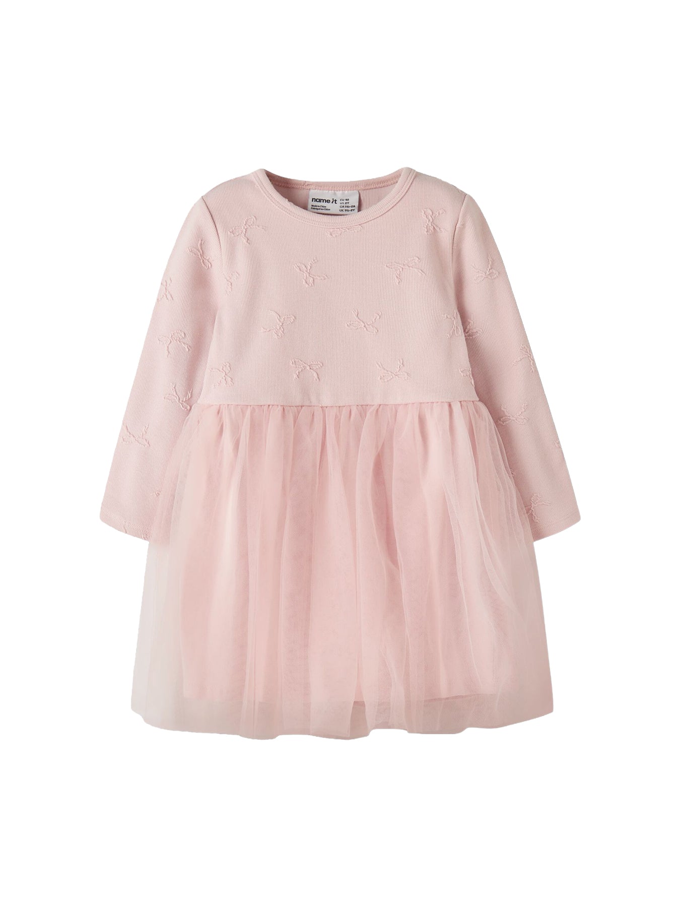 Kids' Long Sleeve Dress Pink