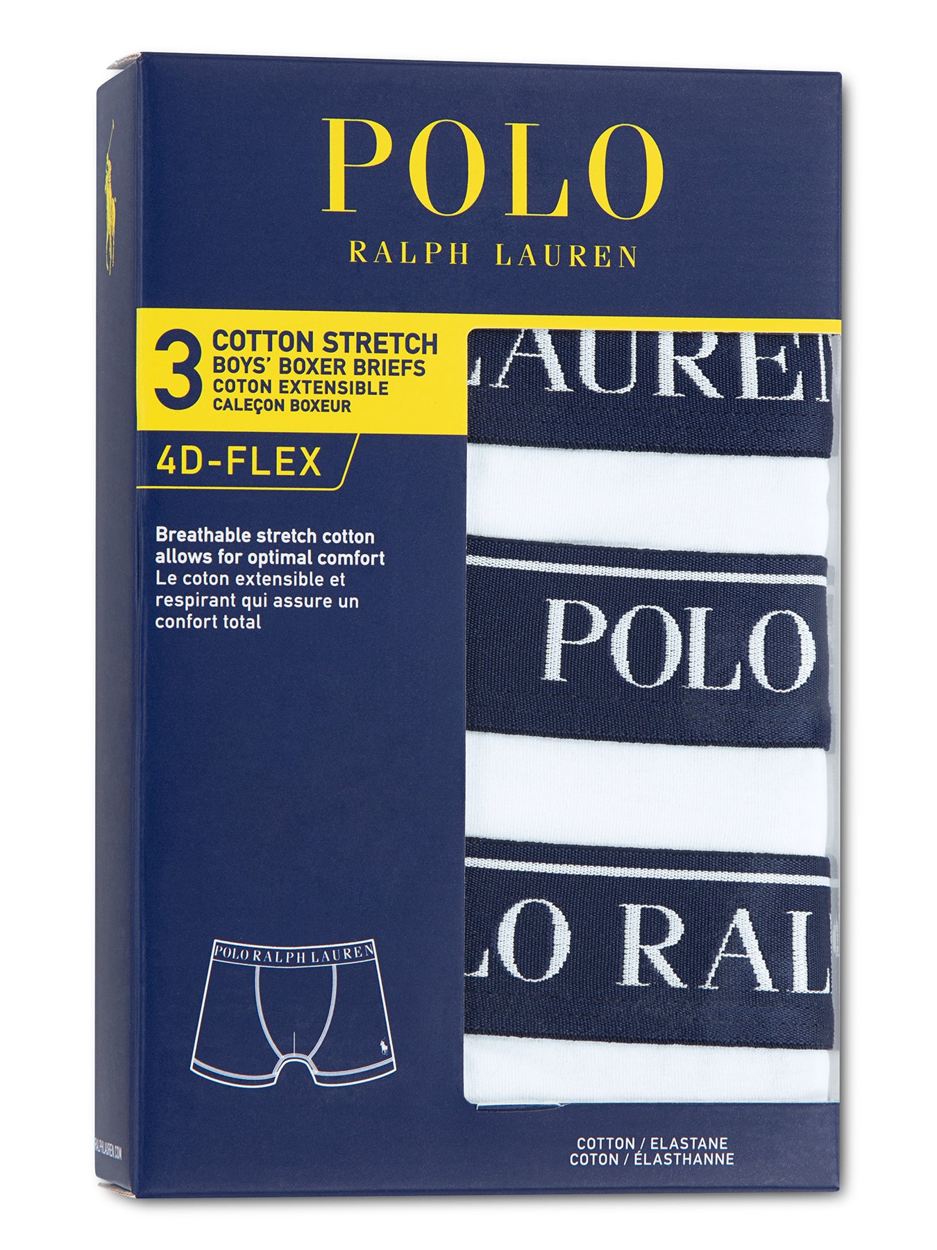 Kids' Cotton Stretch 3 Pack Boxers
