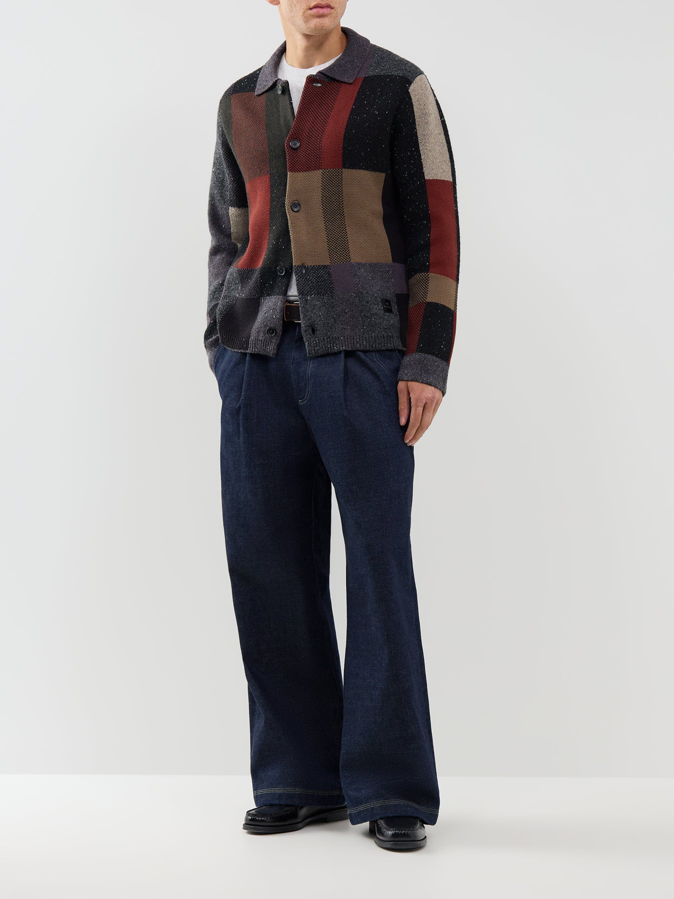 Colourblock Button-Through Cardigan