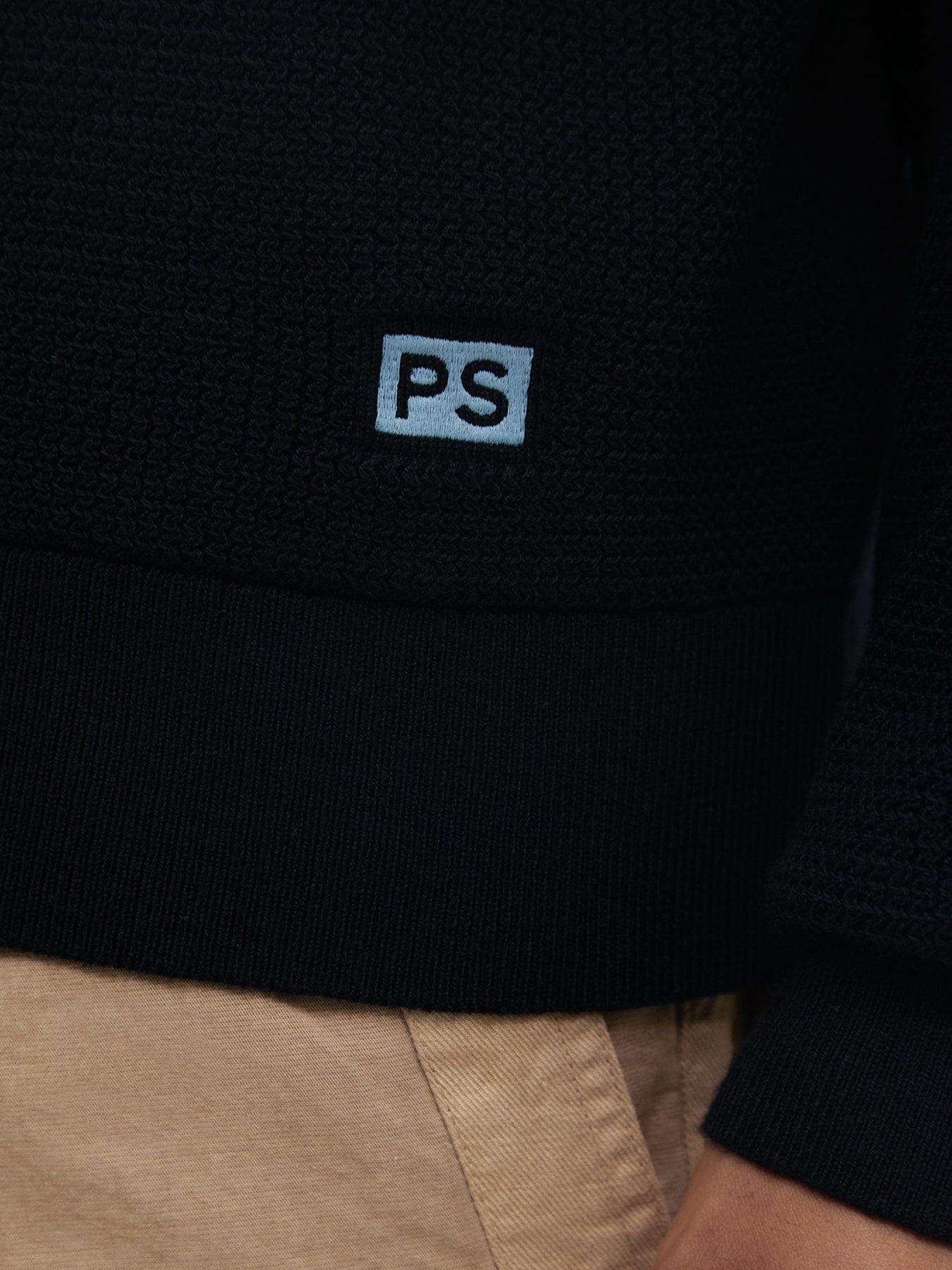 Cotton & Merino Wool Textured Crew Neck Jumper