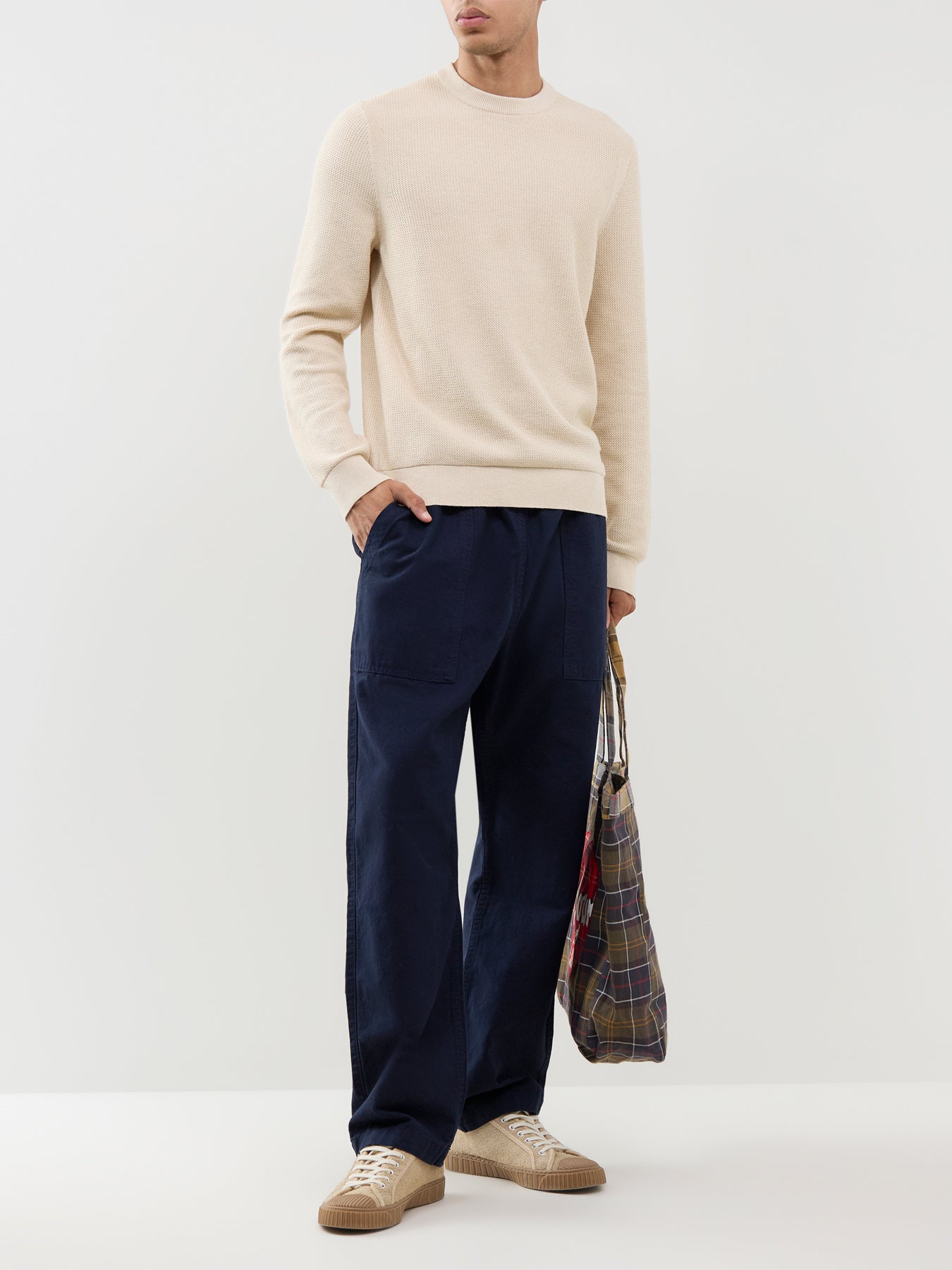 Textured Crew Neck Jumper