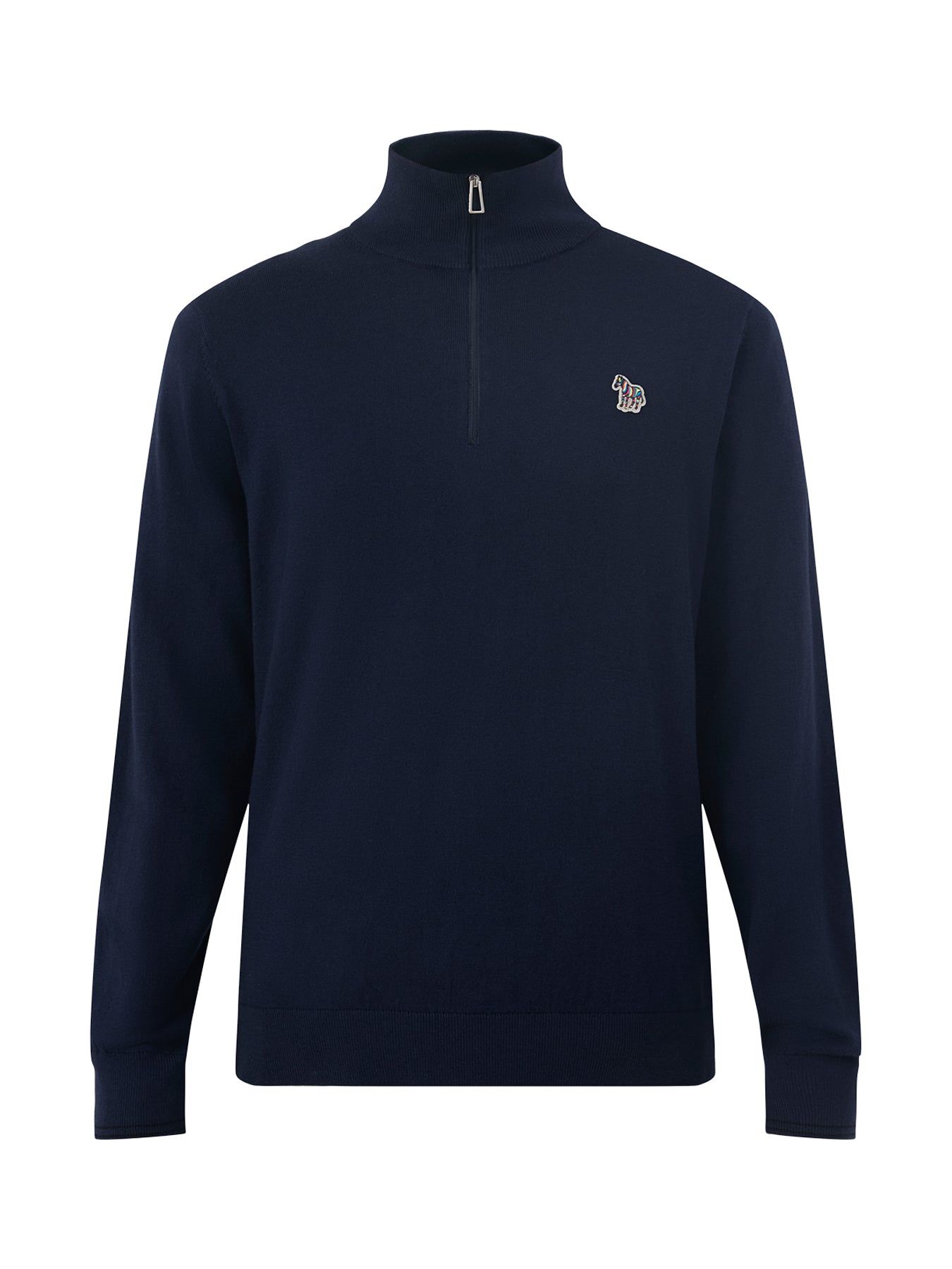 Cotton & Merino Wool Zebra Quarter-Zip Jumper