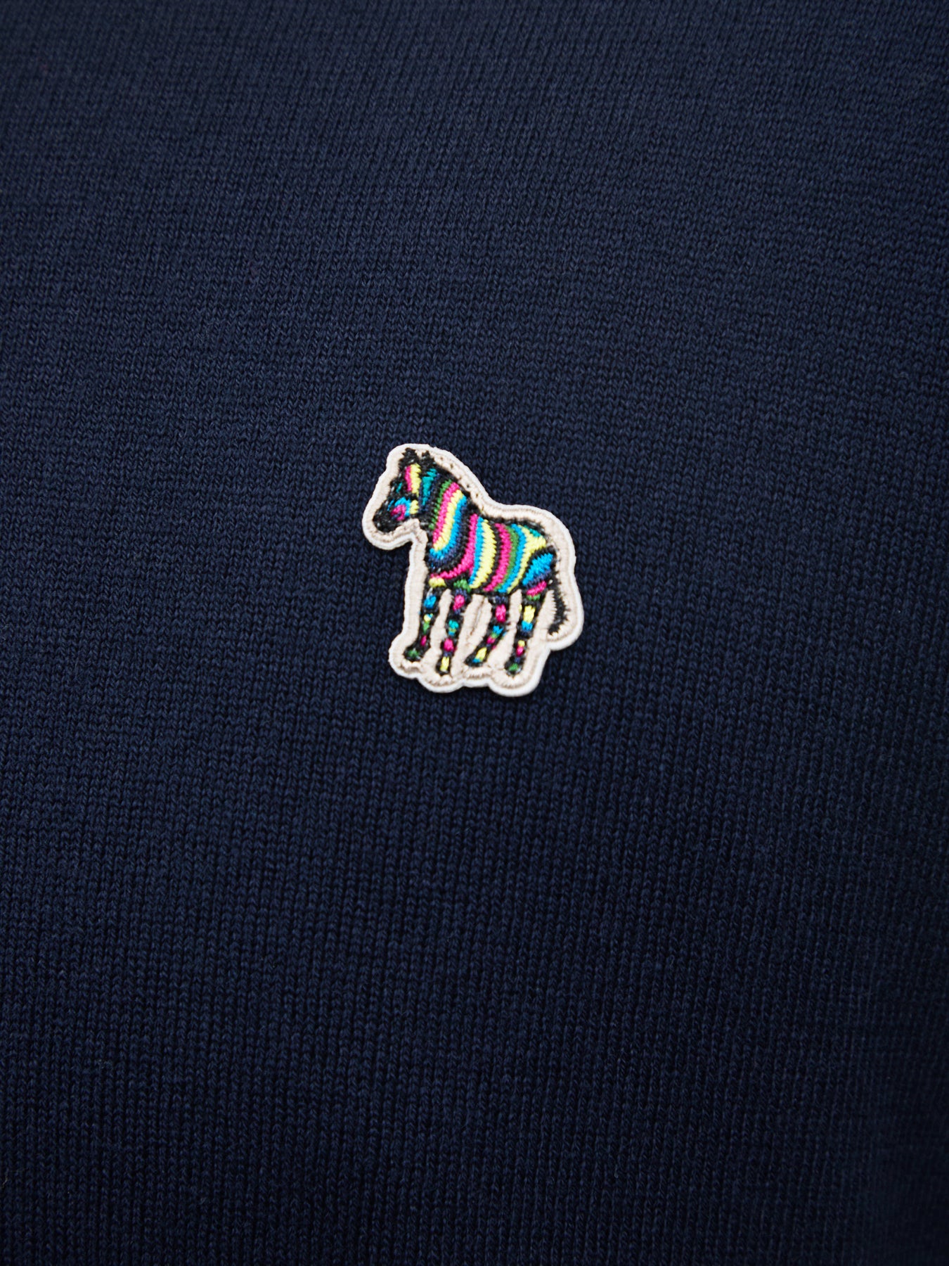 Cotton & Merino Wool Zebra Quarter-Zip Jumper