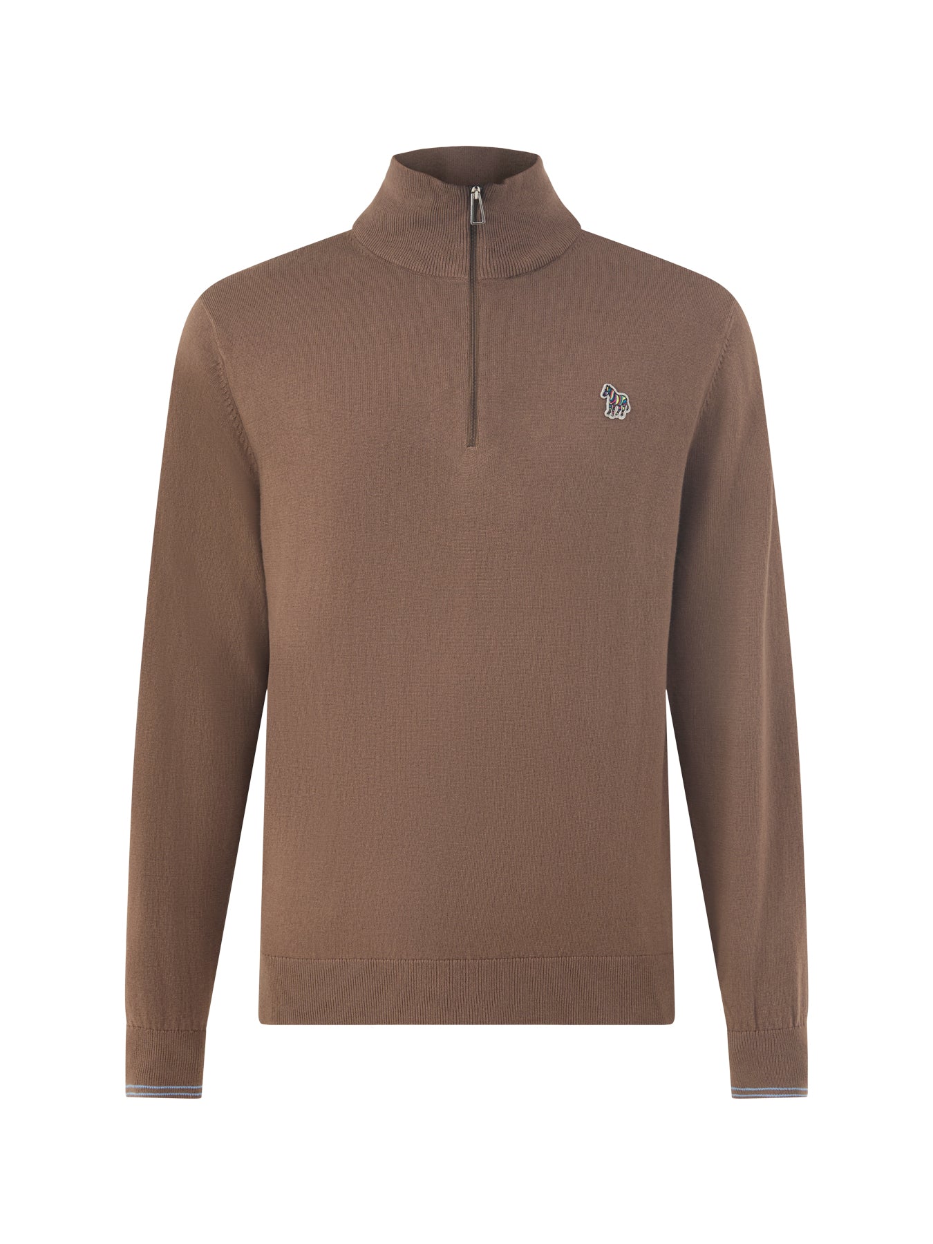 Cotton & Merino Wool Zebra Quarter-Zip Jumper