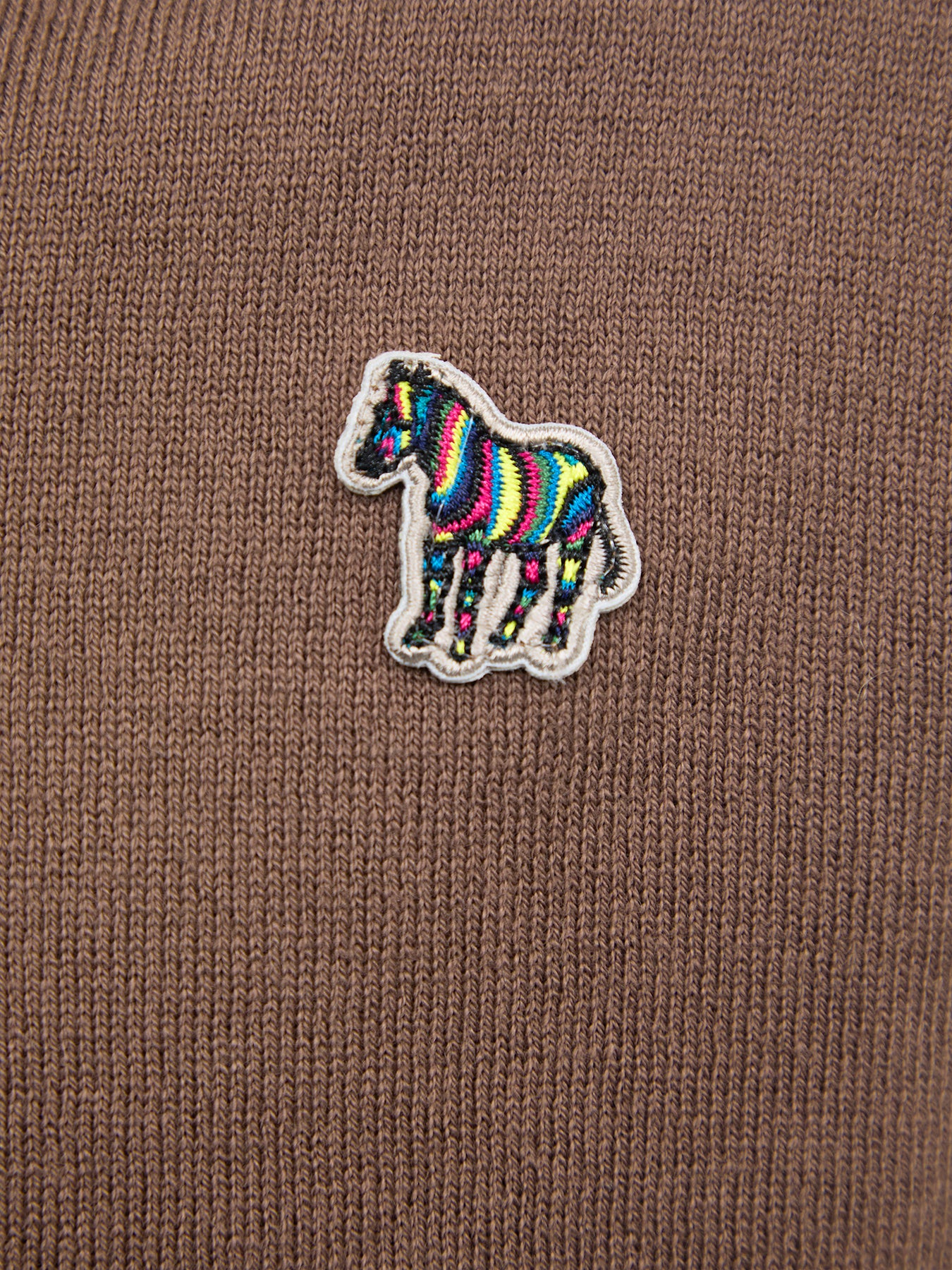 Cotton & Merino Wool Zebra Quarter-Zip Jumper