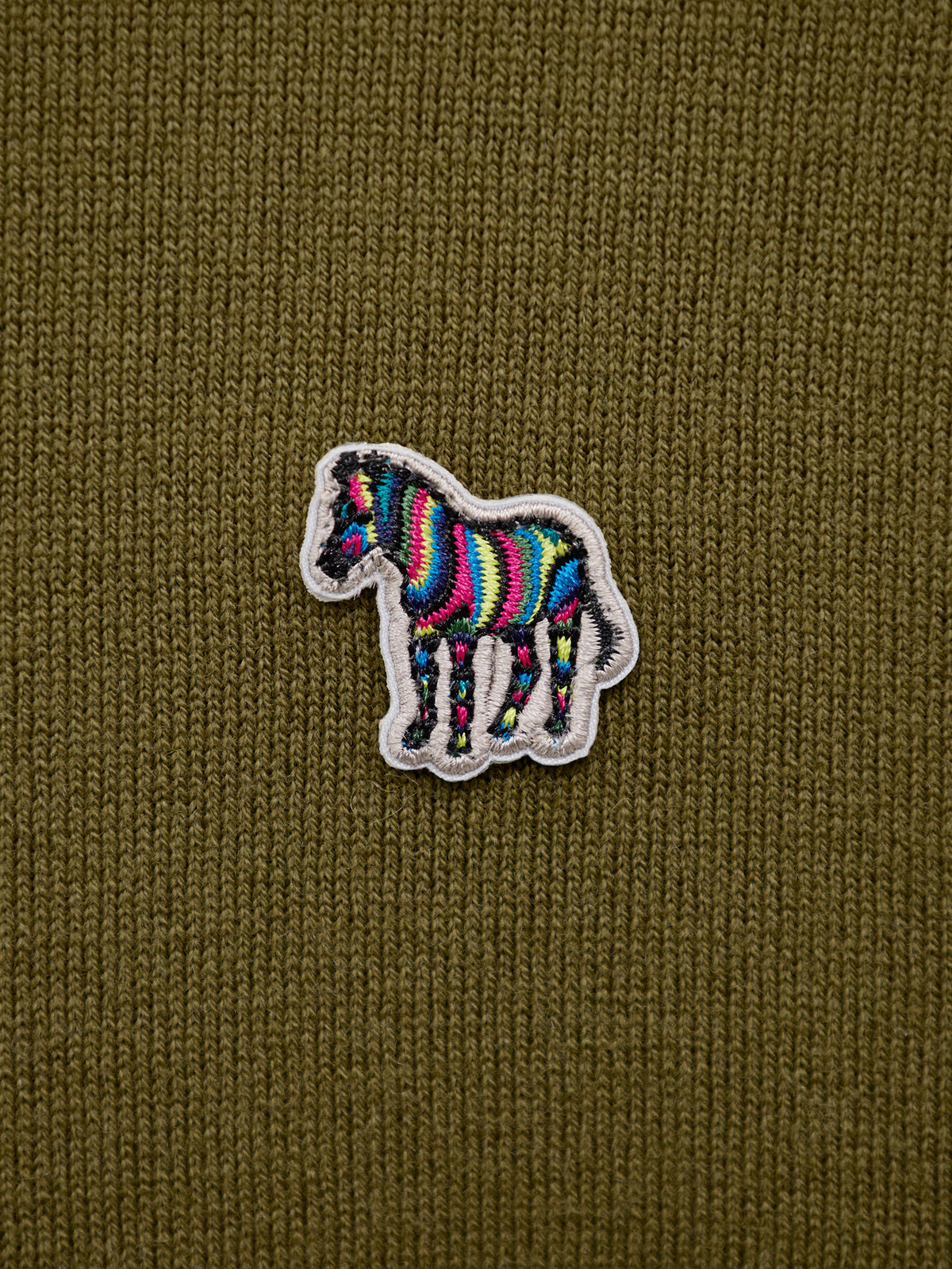 Quarter-Zip Zebra Knit Jumper